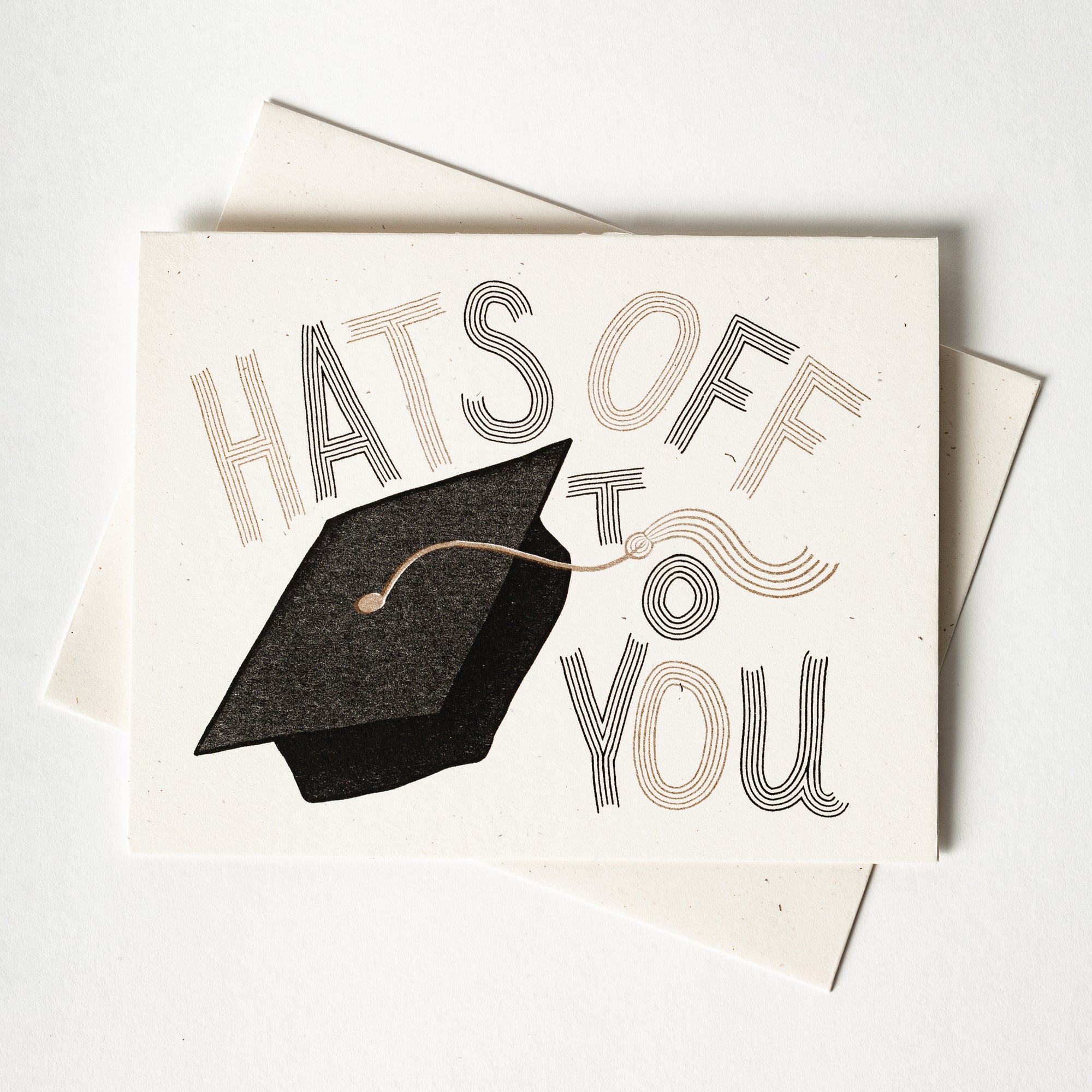 Hats Off To You - Risograph Graduation Card