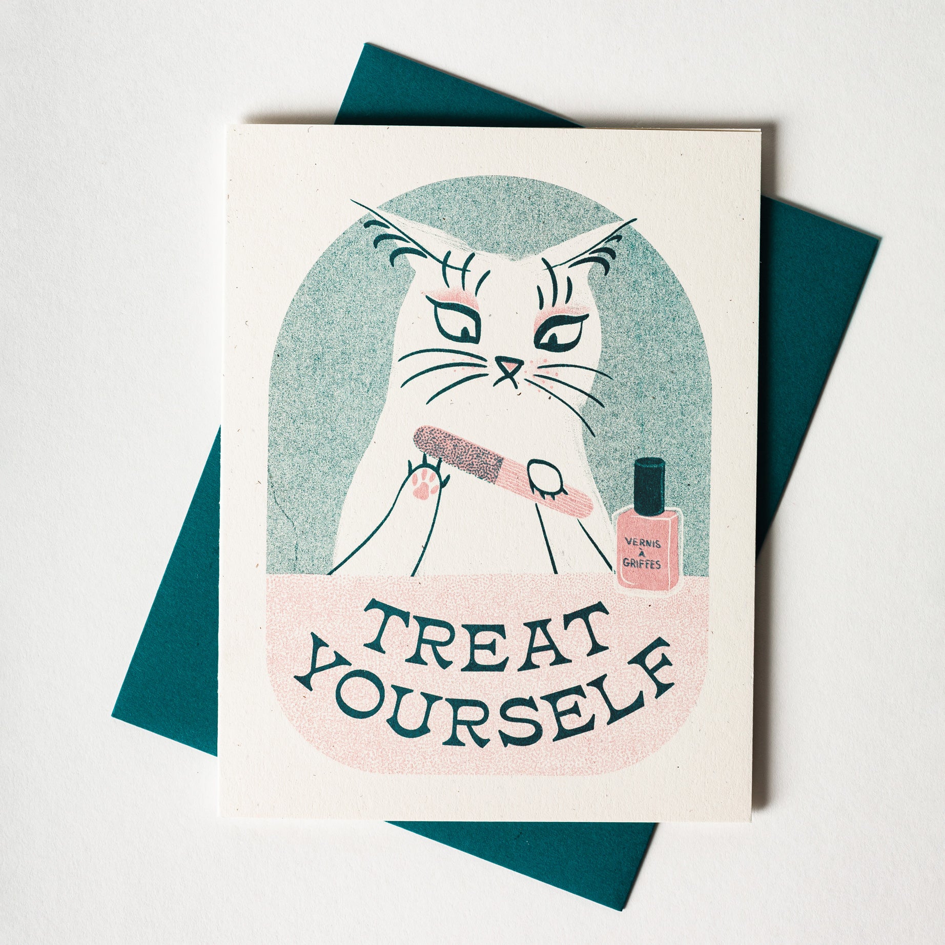 Treat Yourself - Risograph Greeting Card