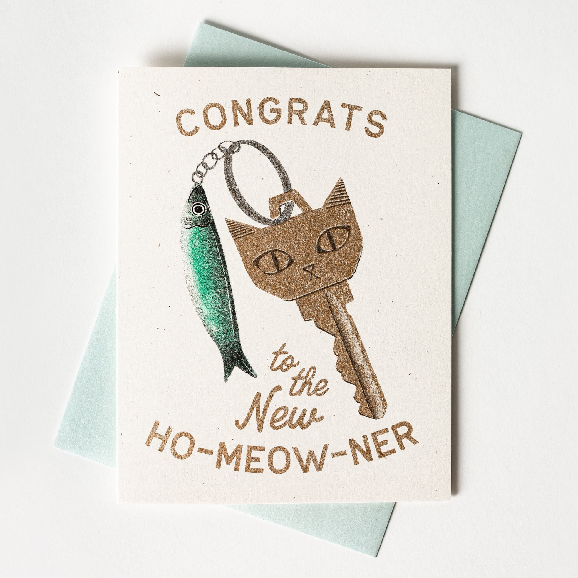 Congrats to the New Ho-Meow-Ner - Risograph Greeting Card