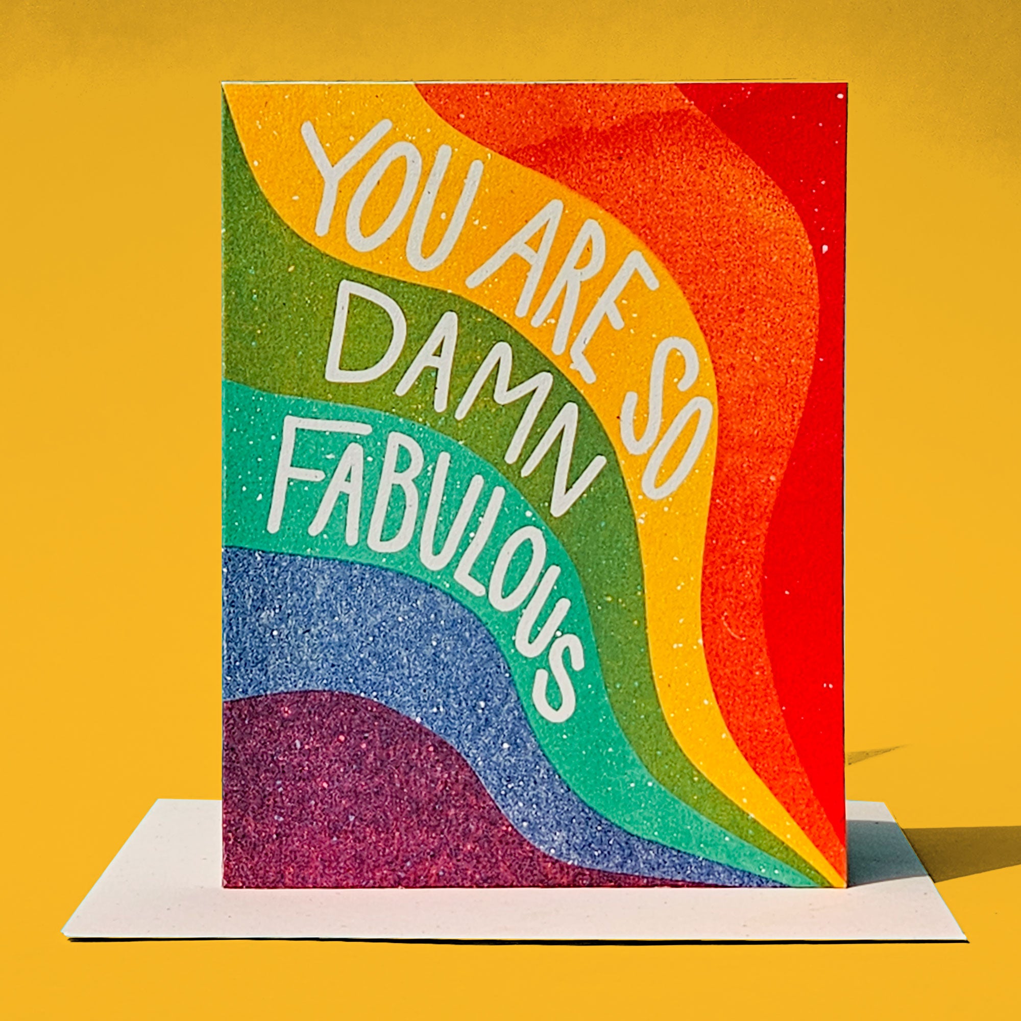 So Damn Fabulous Rainbow - Risograph Card