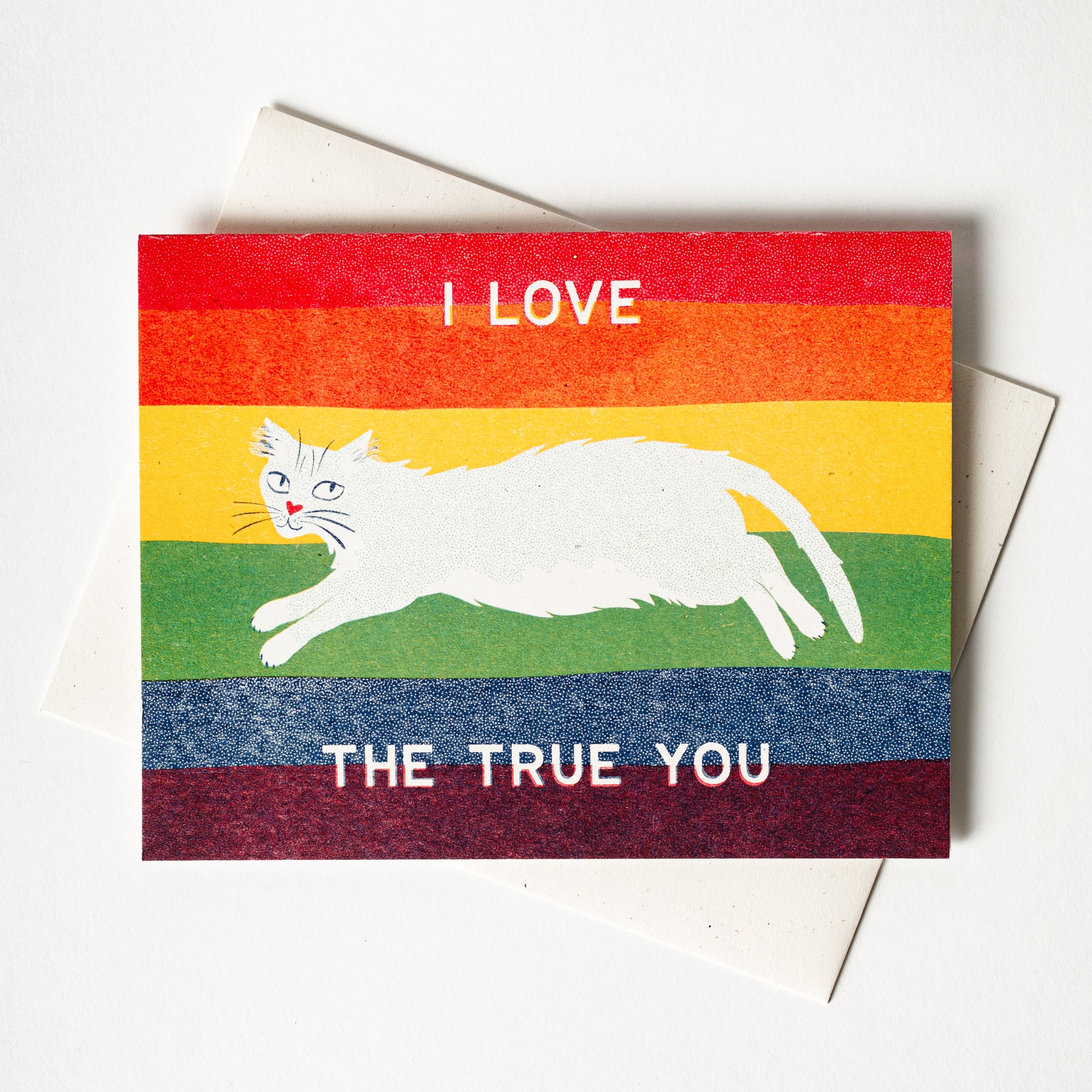 I Love The True You - Gay Pride Risograph Card
