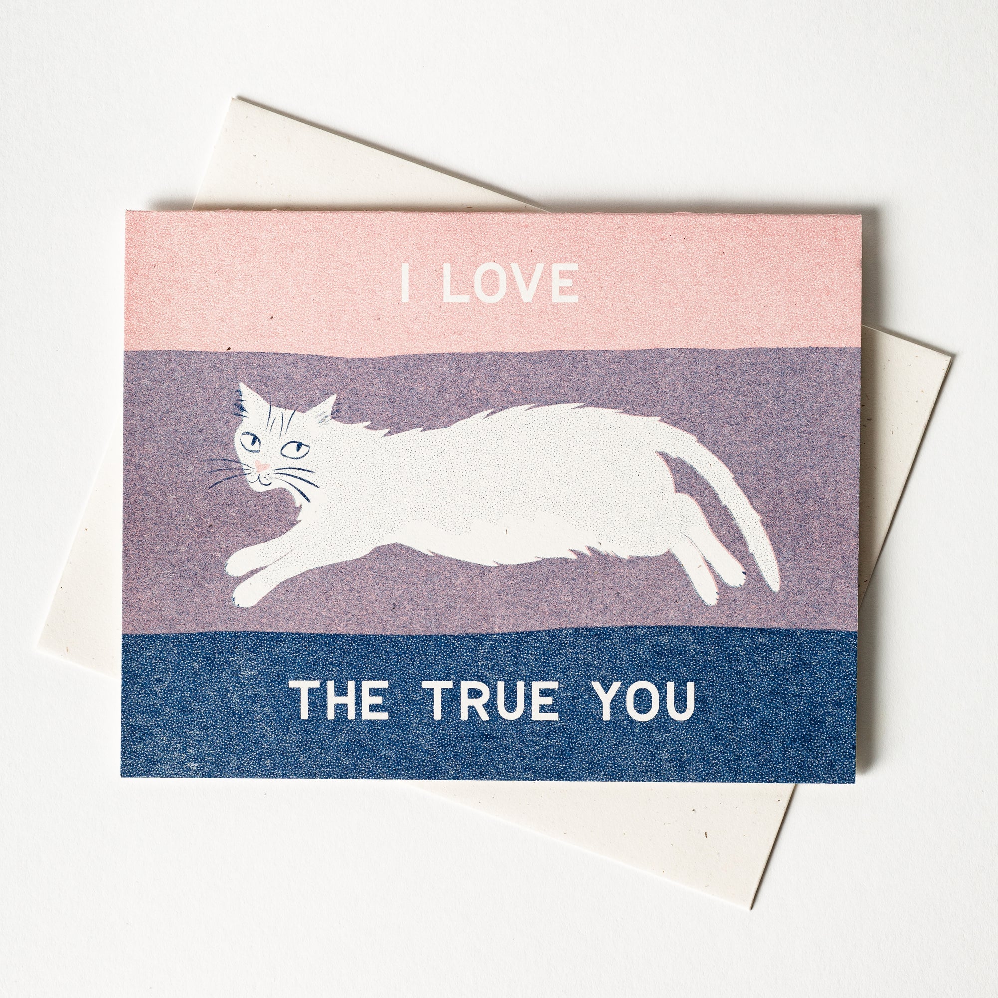 I Love The True You - Bi Pride Risograph Card