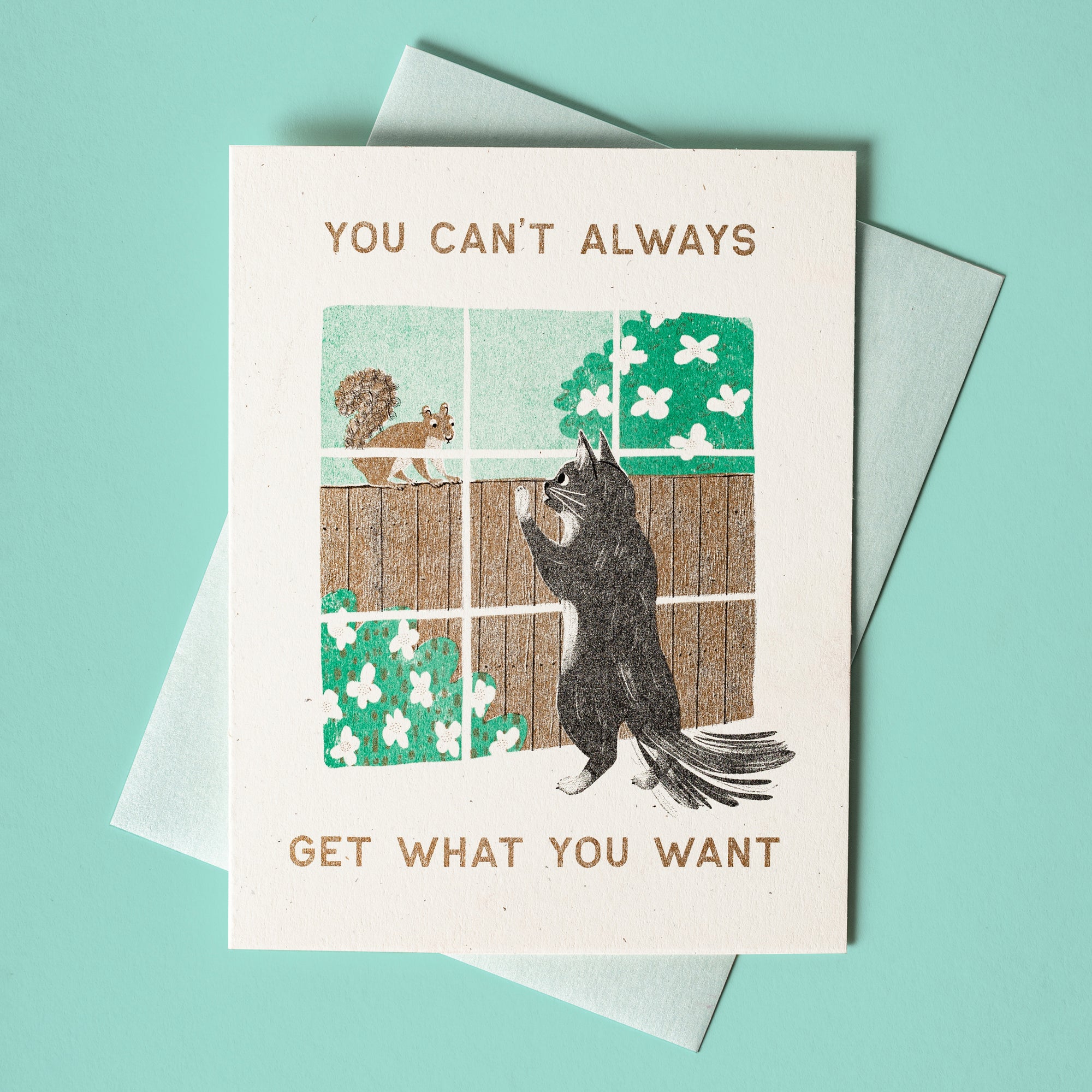 You Can't Always Get What You Want - Risograph Greeting Card