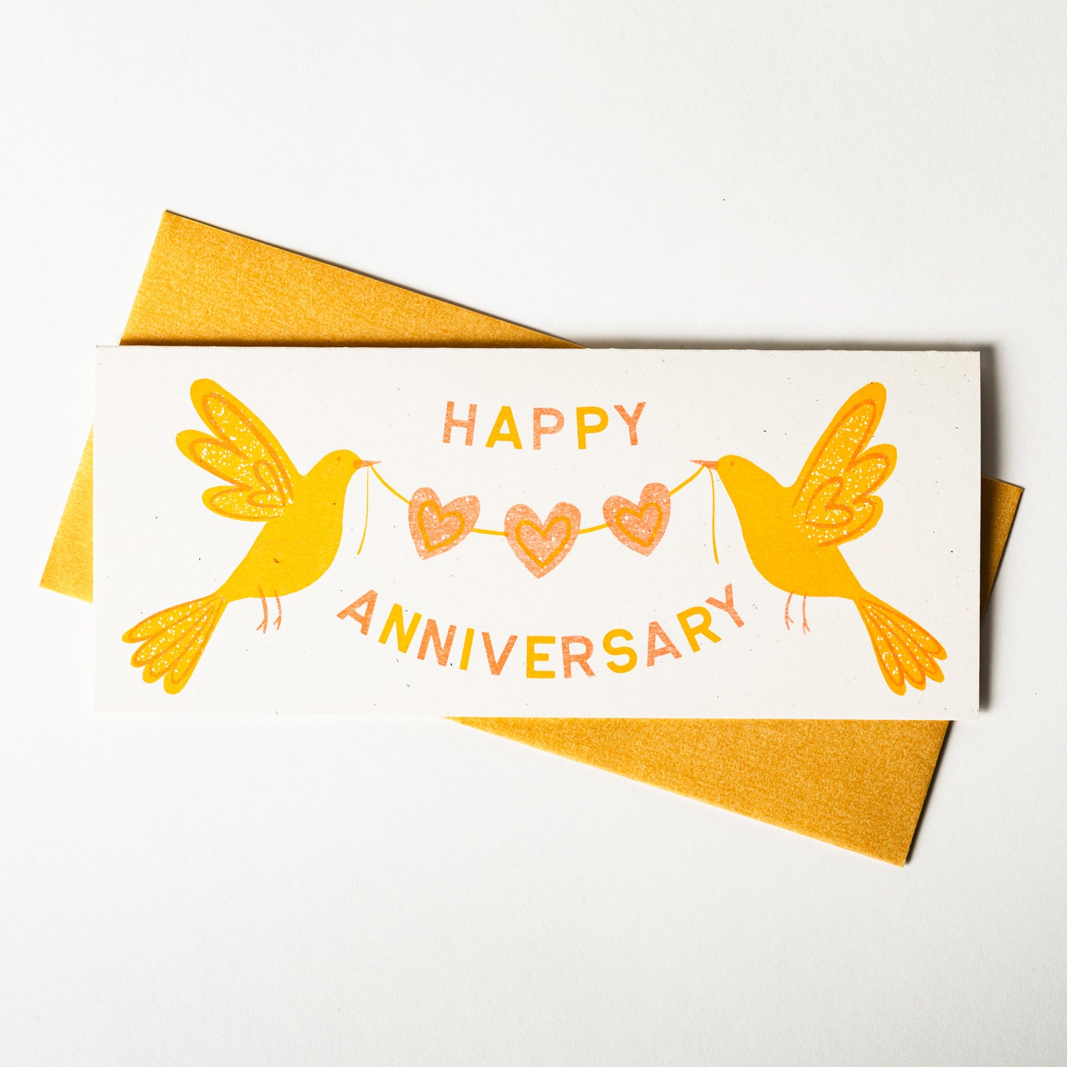 Happy Anniversary Birds - Risograph Greeting Card