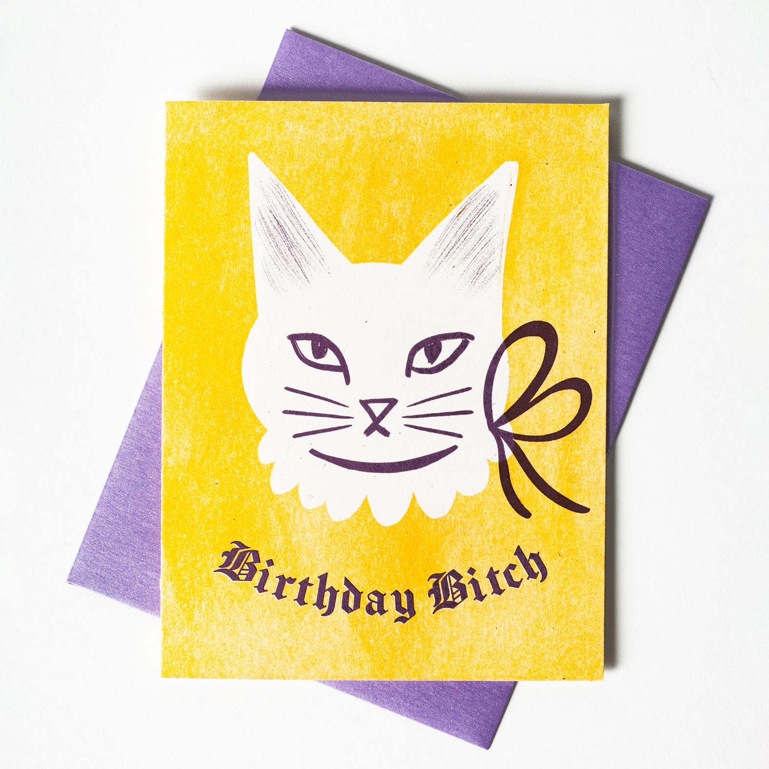 Blackletter Birthday Bitch - Risograph Card