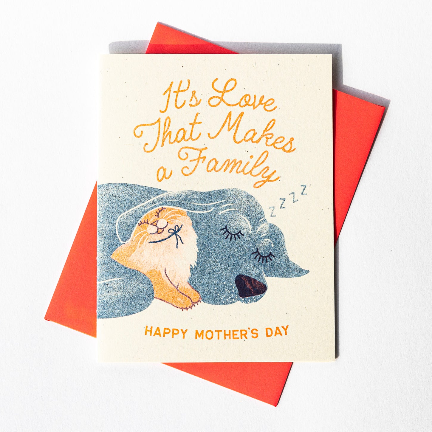 It's Love That Makes a Family - Risograph Mothers Day Card