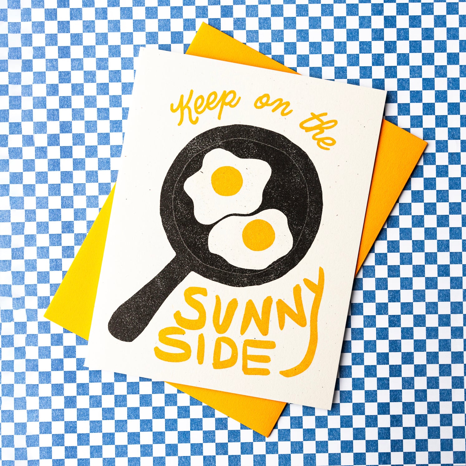 Keep On The Sunny Side - Risograph Greeting Card