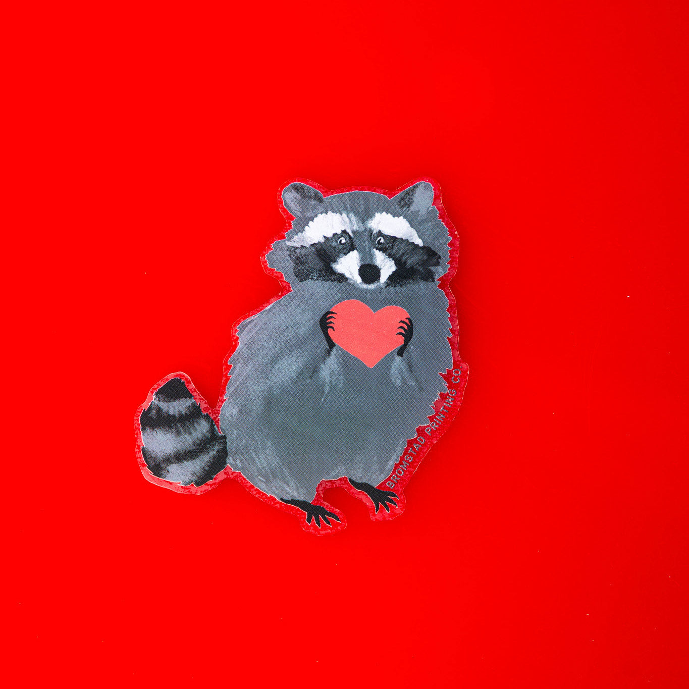 Raccoon Love Clear Sticker