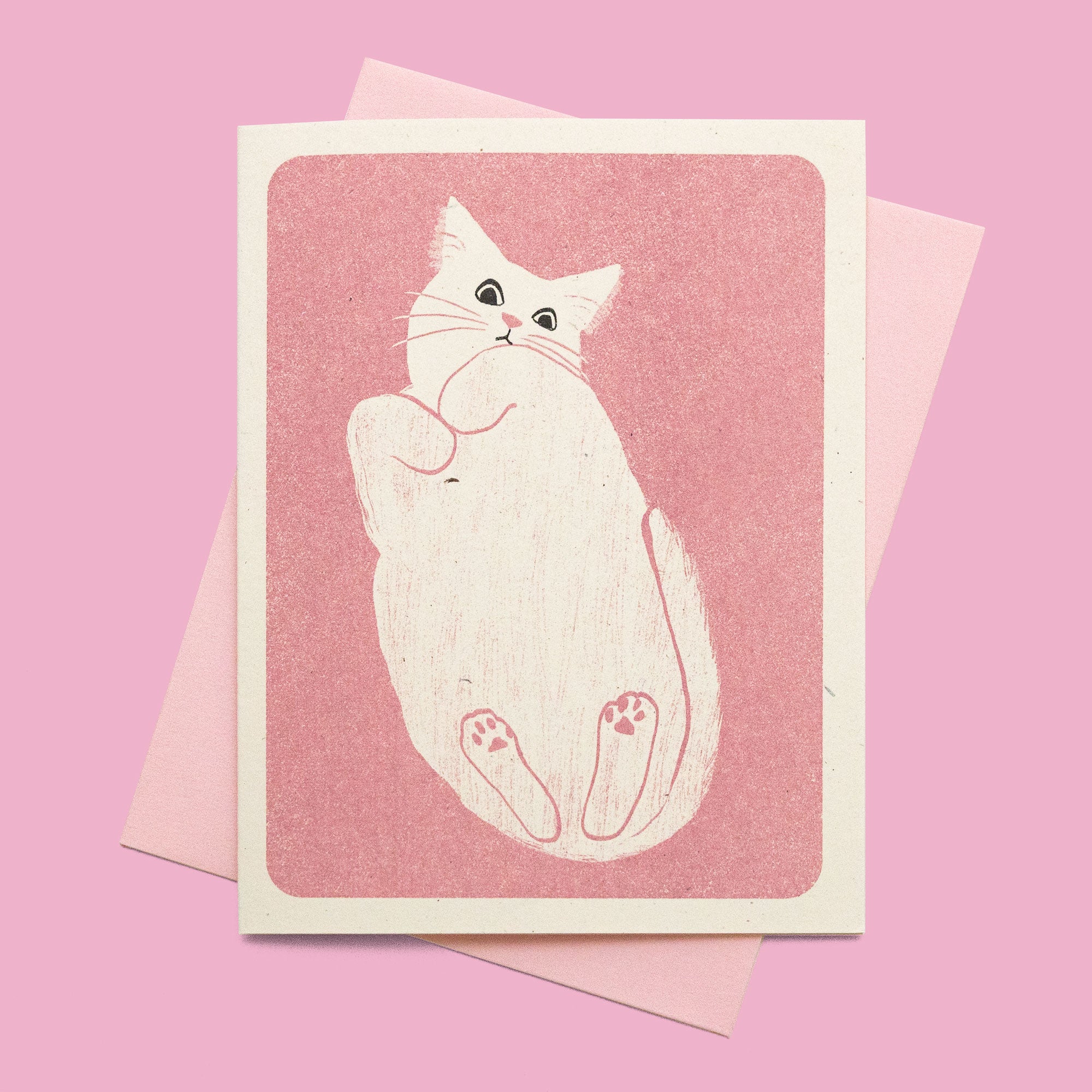 Cat on Glass - Risograph Card