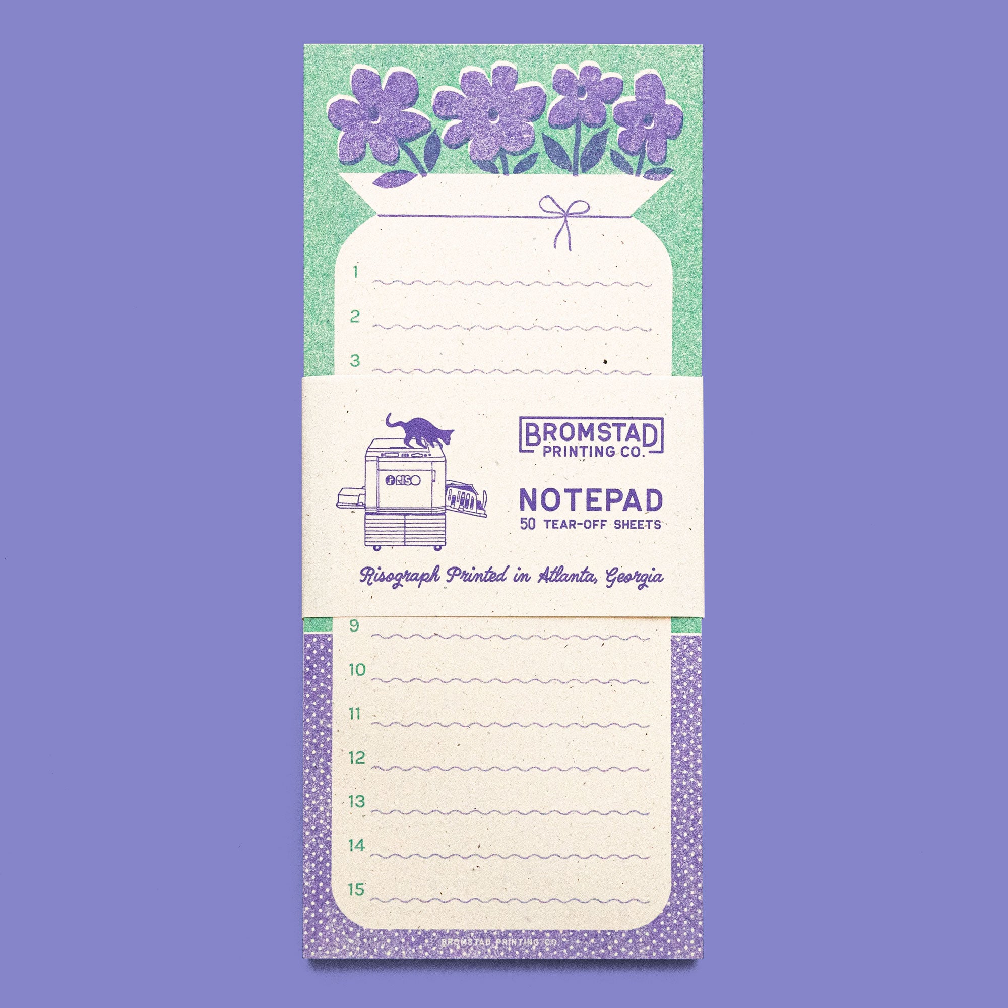 Vase of Flowers - Risograph Notepad