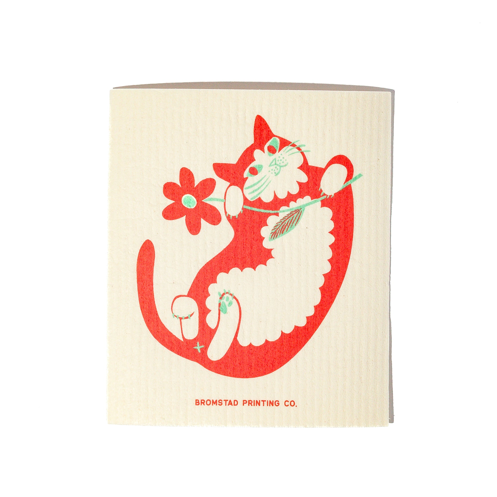 Flower Cat - Swedish Dishcloth