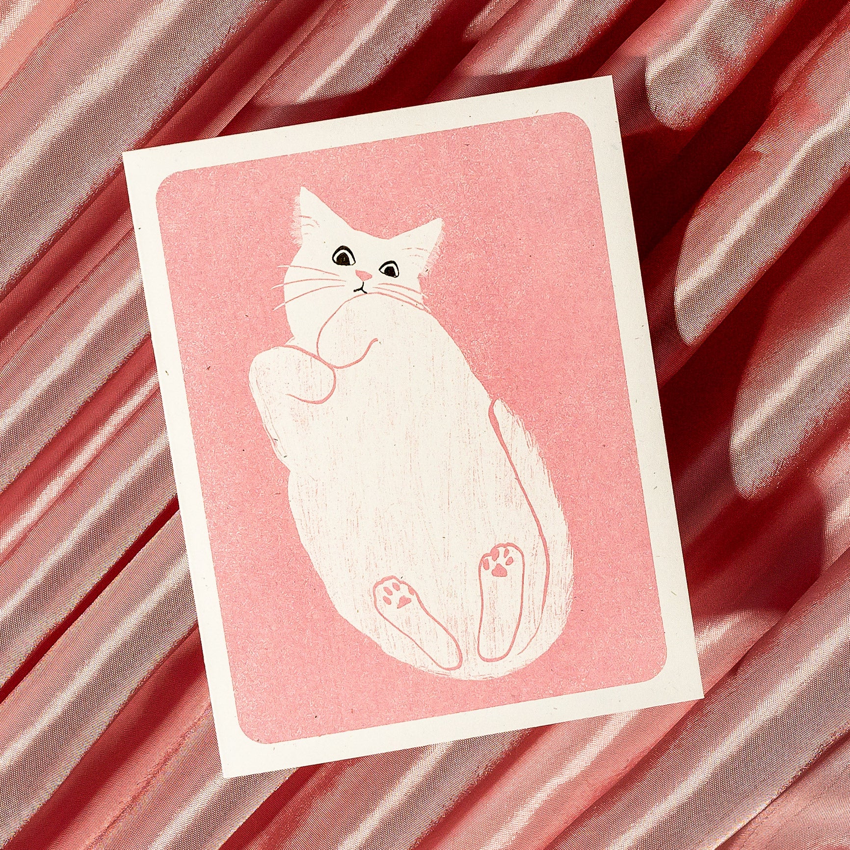 Cat on Glass - Risograph Card