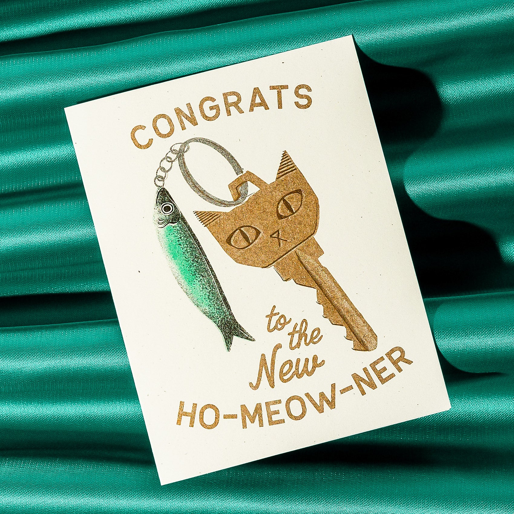Congrats to the New Ho-Meow-Ner - Risograph Greeting Card