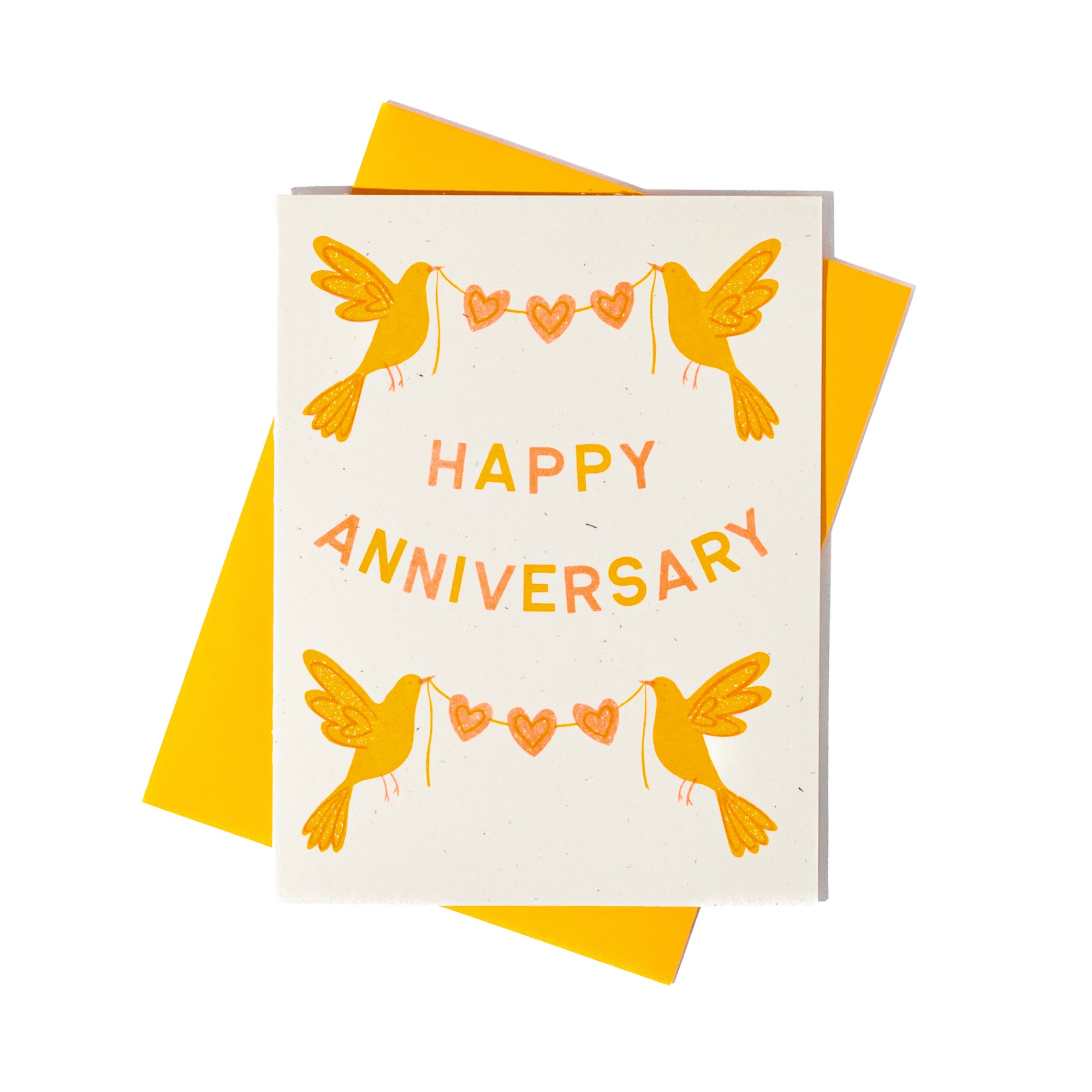 Anniversary Birds - Risograph Card