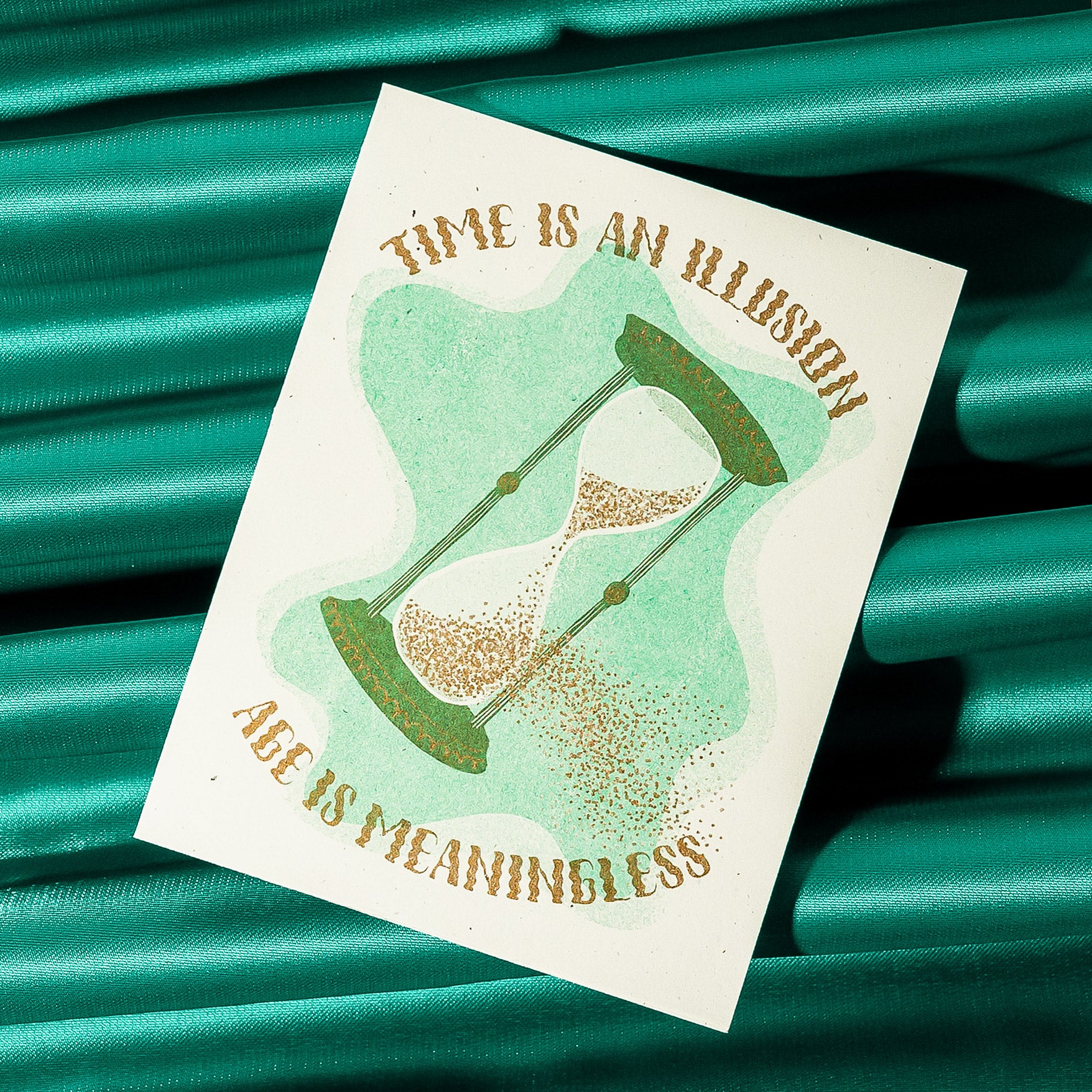 Time is an Illusion, Age is Meaningless - Risograph Birthday Card