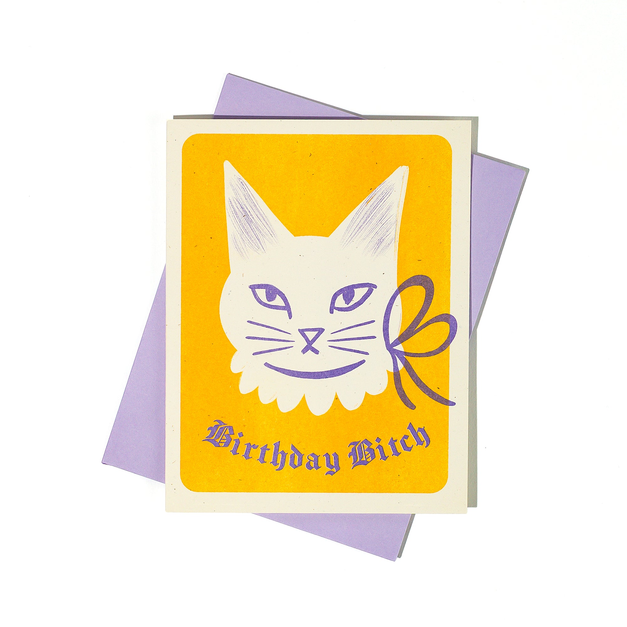 Blackletter Birthday Bitch - Risograph Card