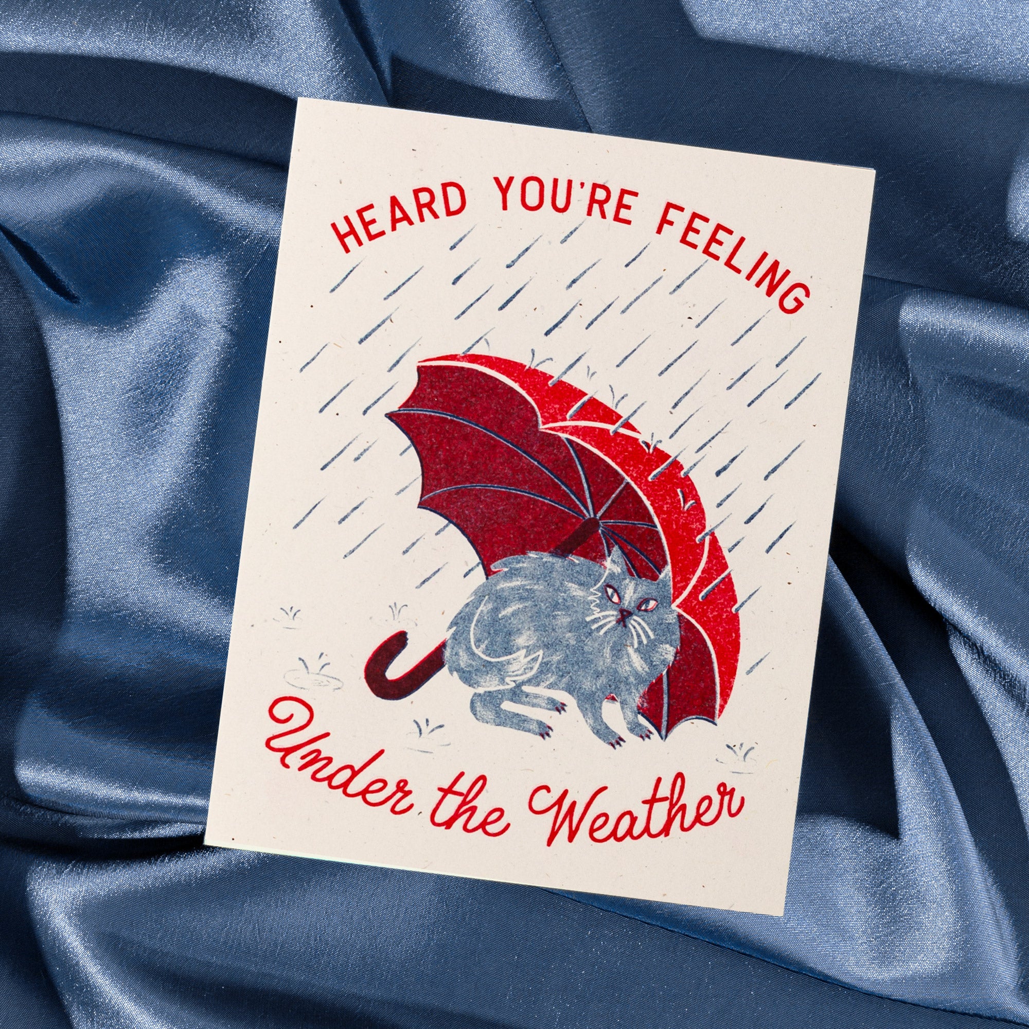 Heard You're Under The Weather - Risograph Get Well Card