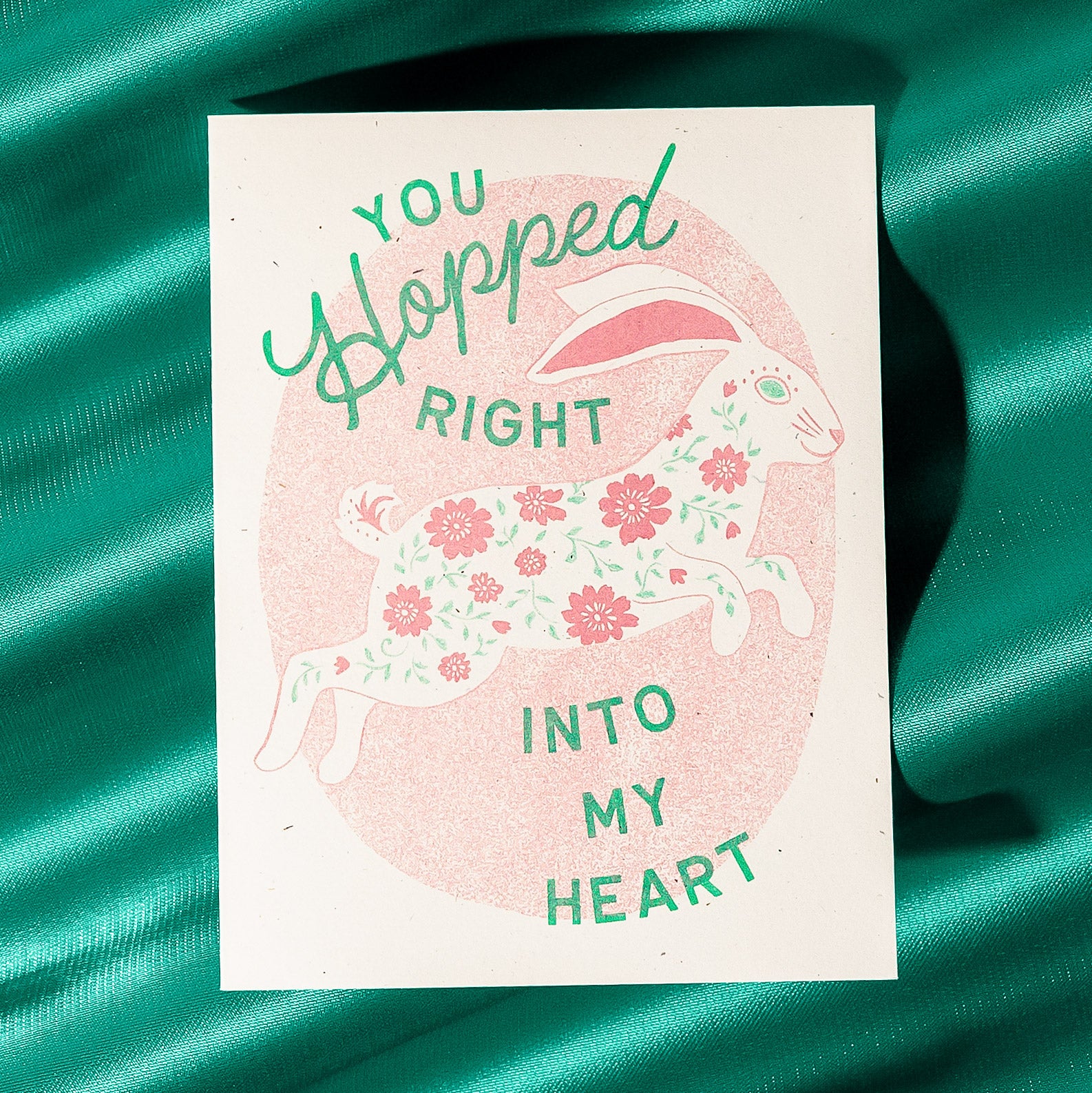 Hopped Right Into My Heart - Risograph Greeting Card