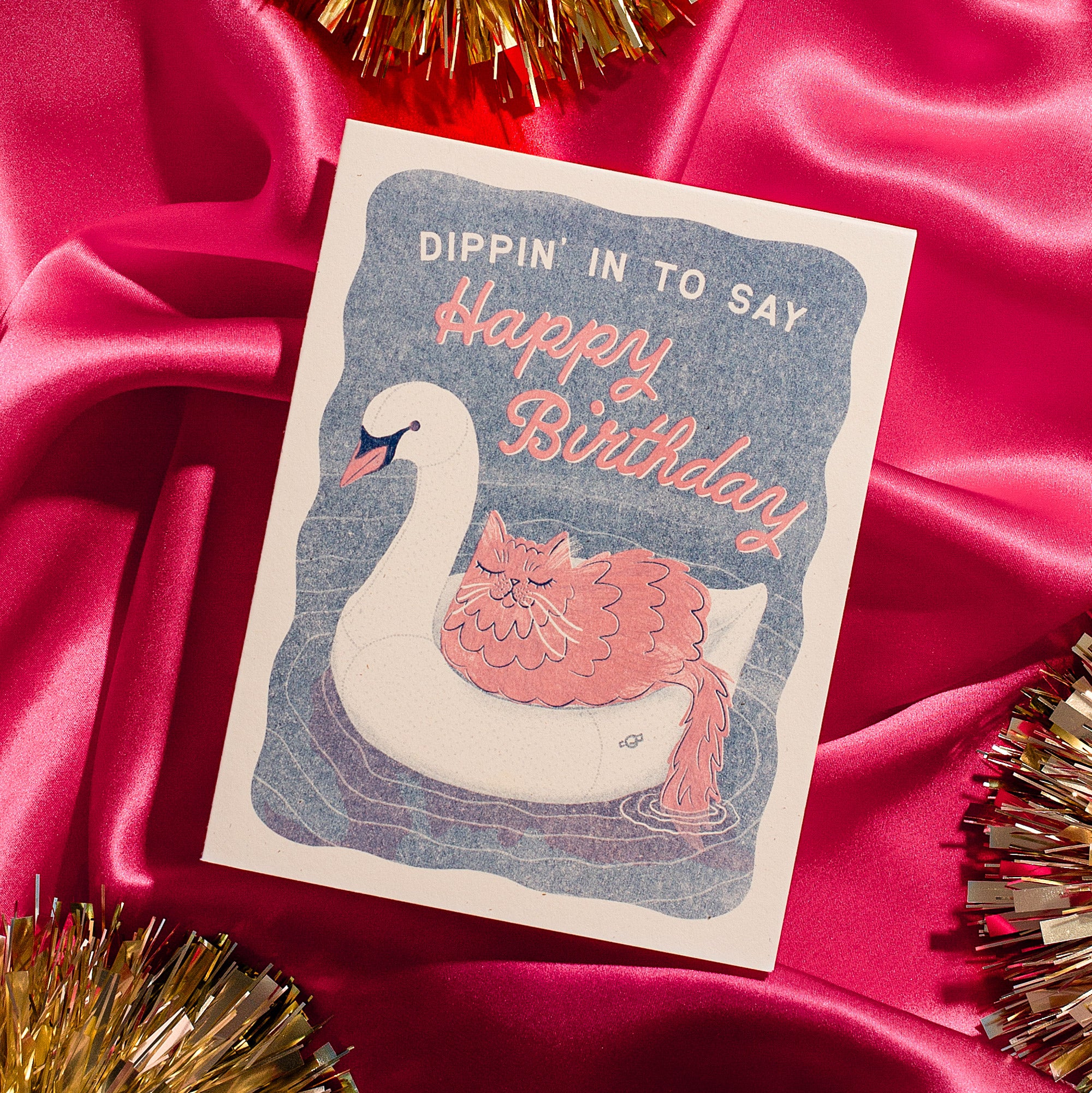 Dippin' In - Risograph Birthday Card