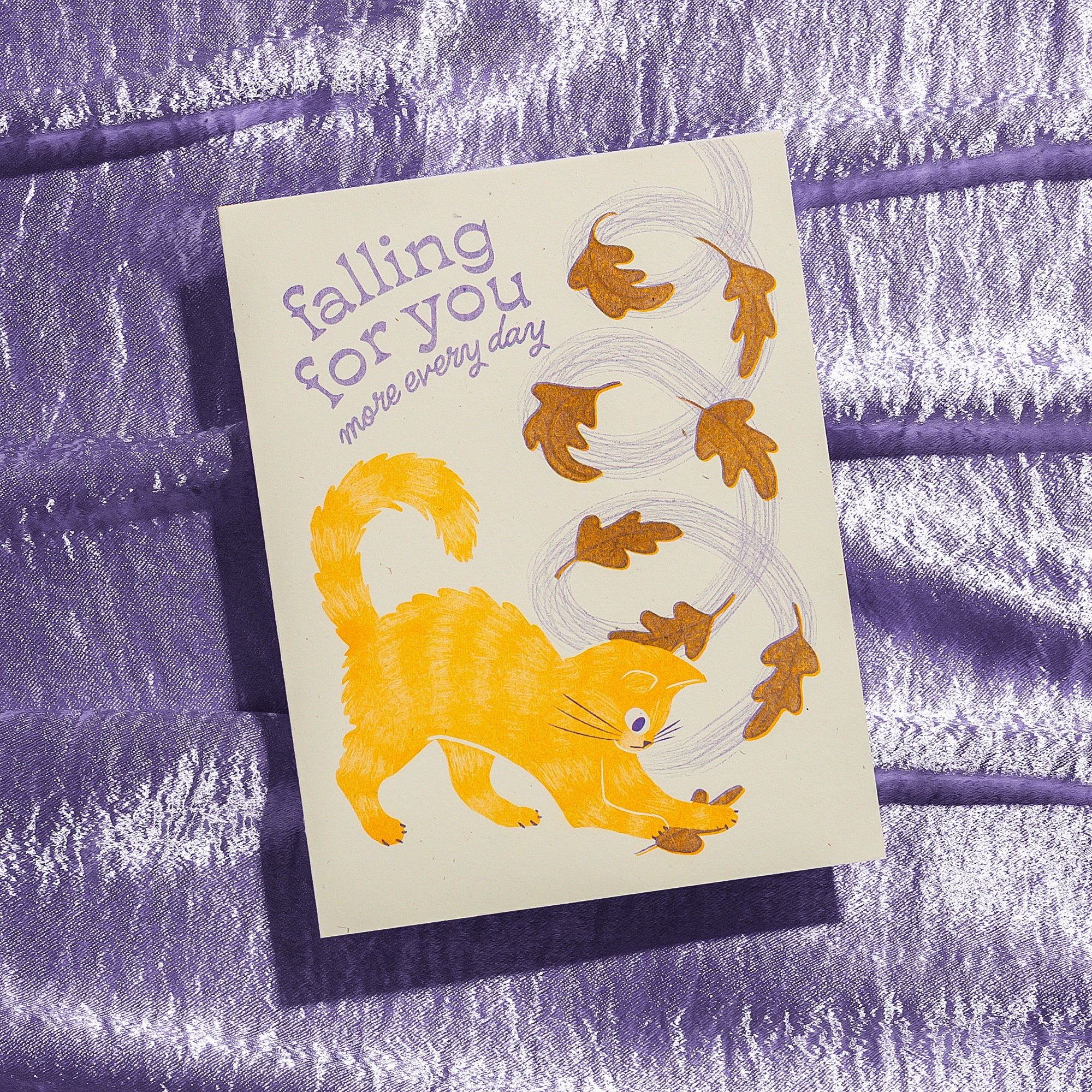 Falling For You - Risograph Greeting Card