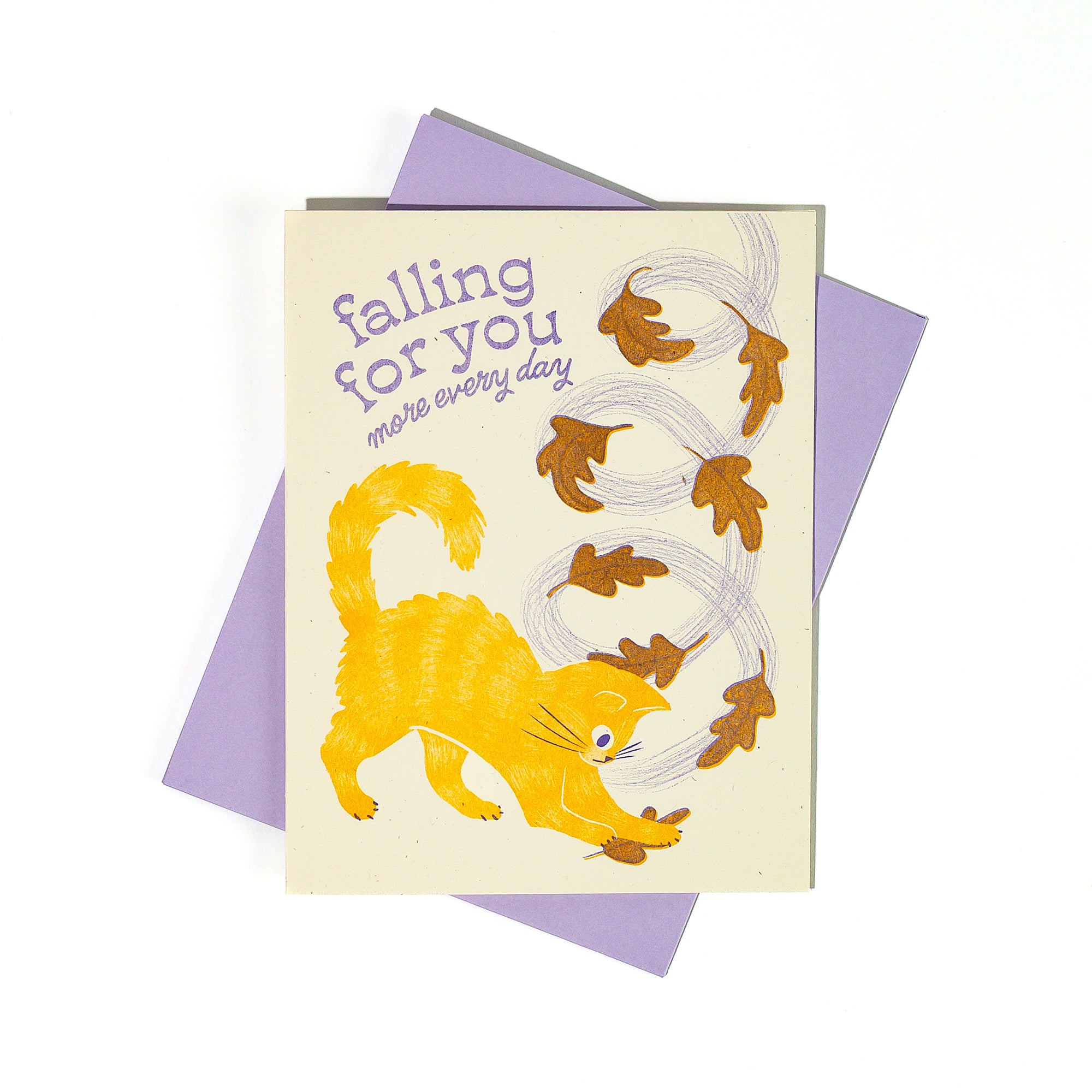 Falling For You - Risograph Greeting Card