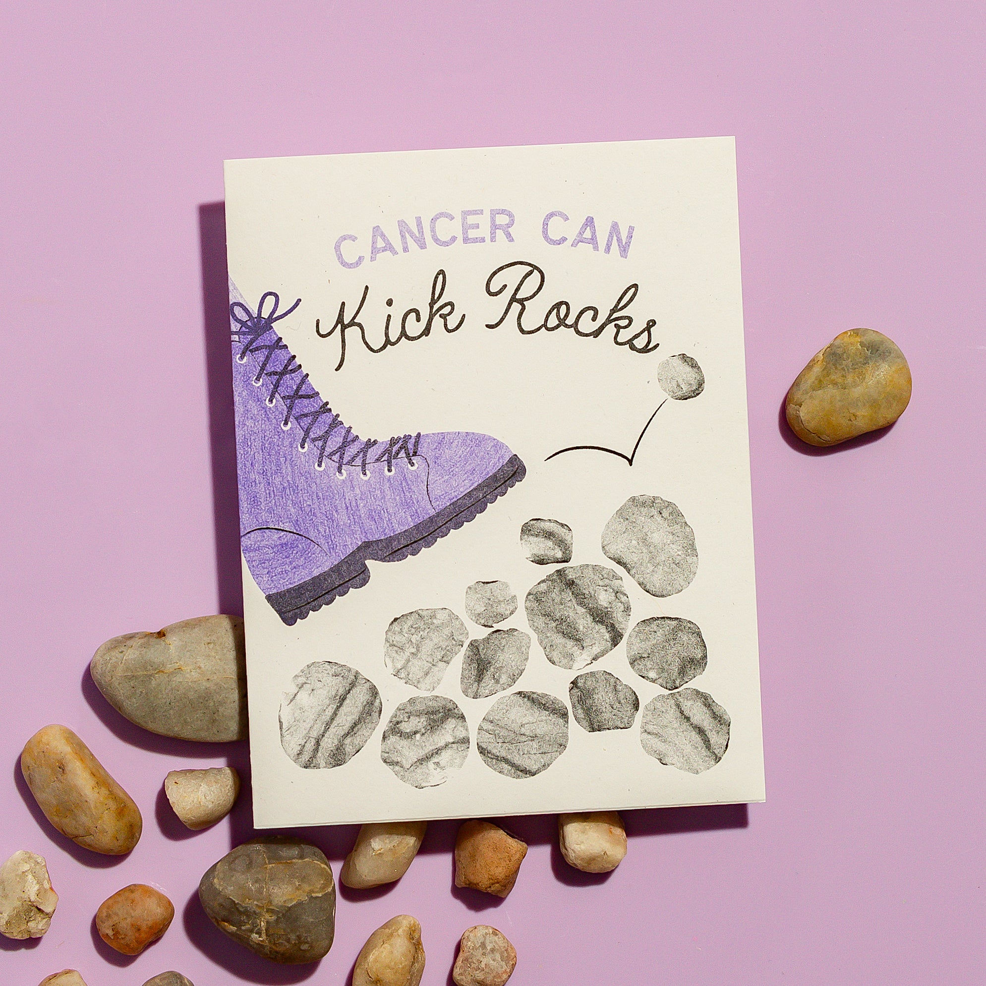 Cancer Can Kick Rocks - Risograph Greeting Card