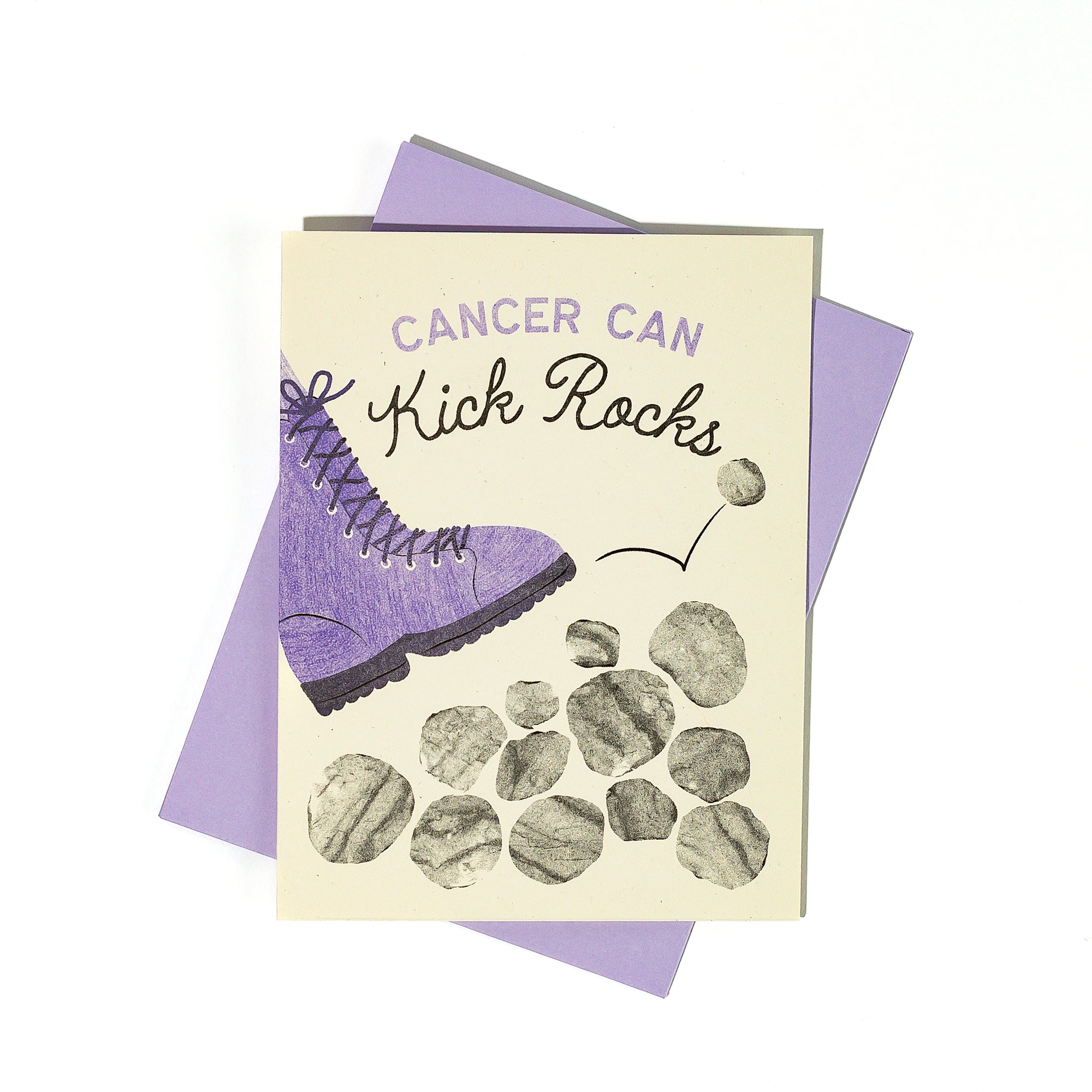 Cancer Can Kick Rocks - Risograph Greeting Card