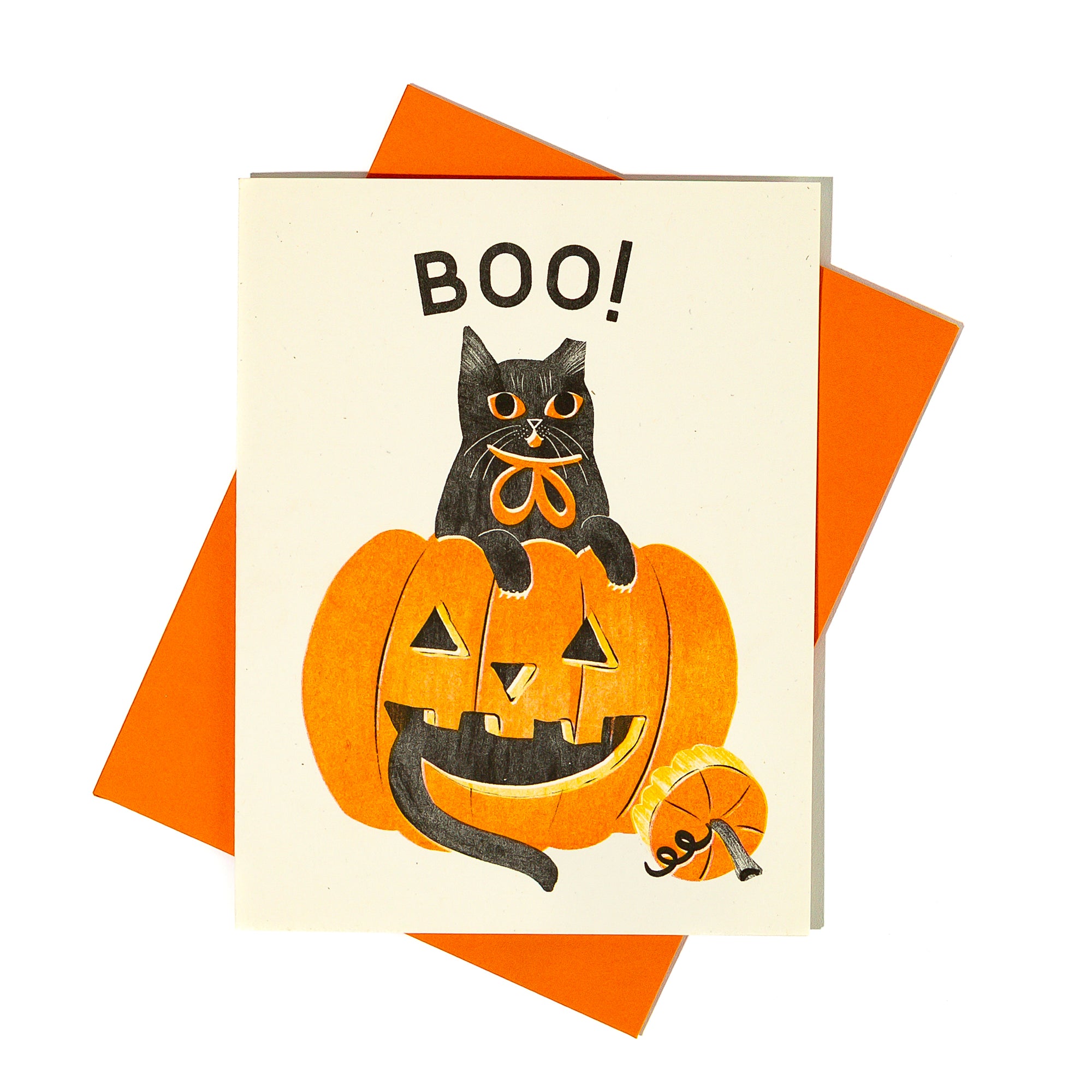 Boo! - Risograph Halloween Card