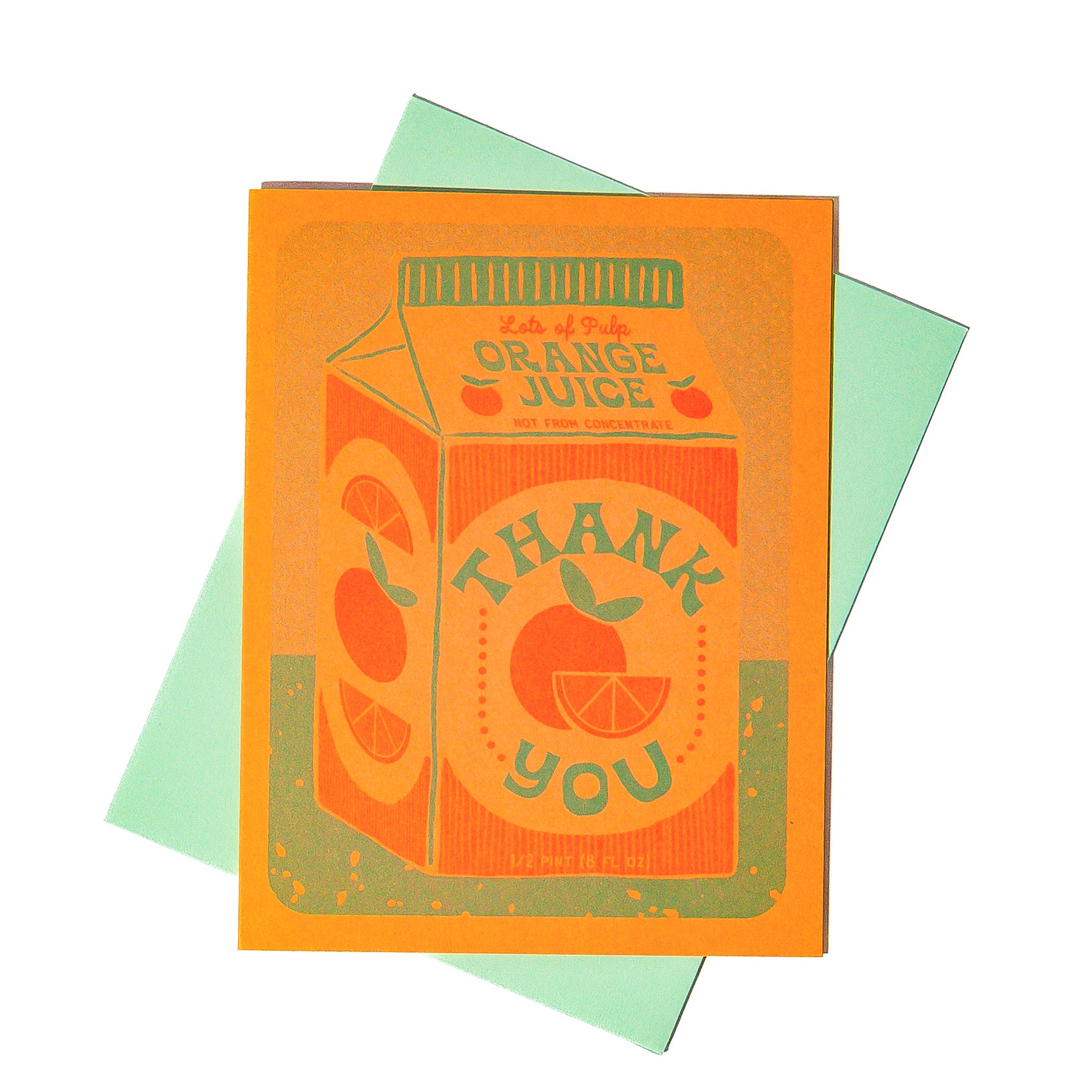 Orange Juice Thank You - Risograph Greeting Card