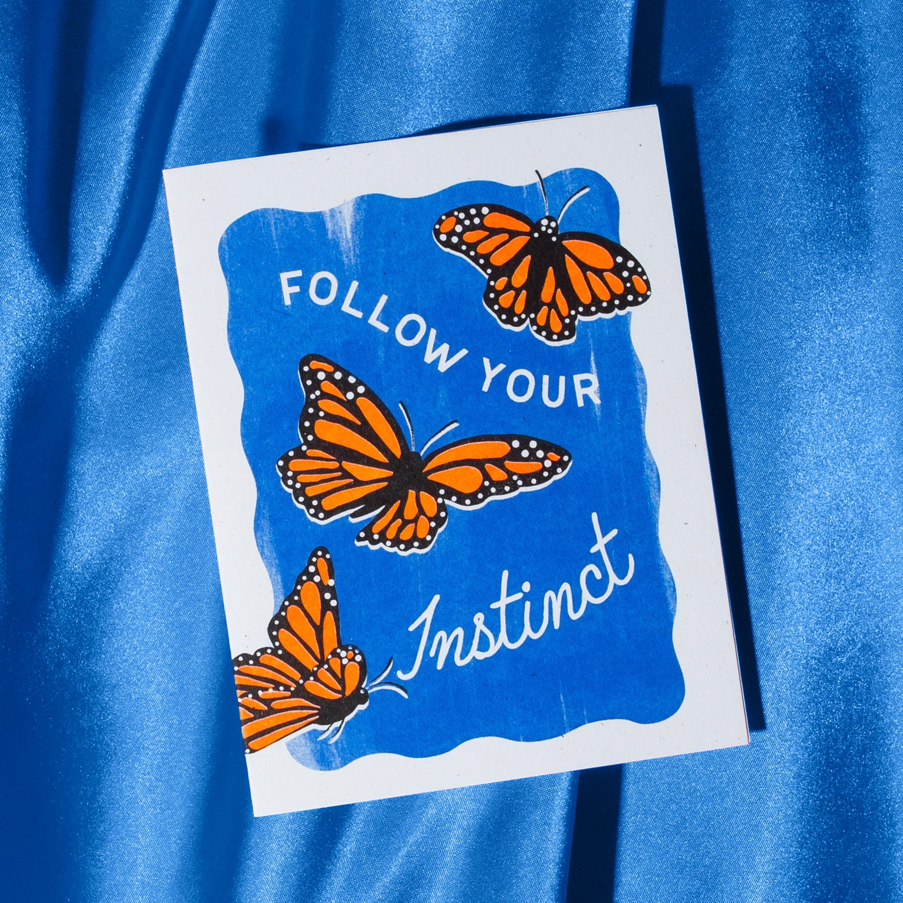 Follow Your Instinct Butterflies - Risograph Card