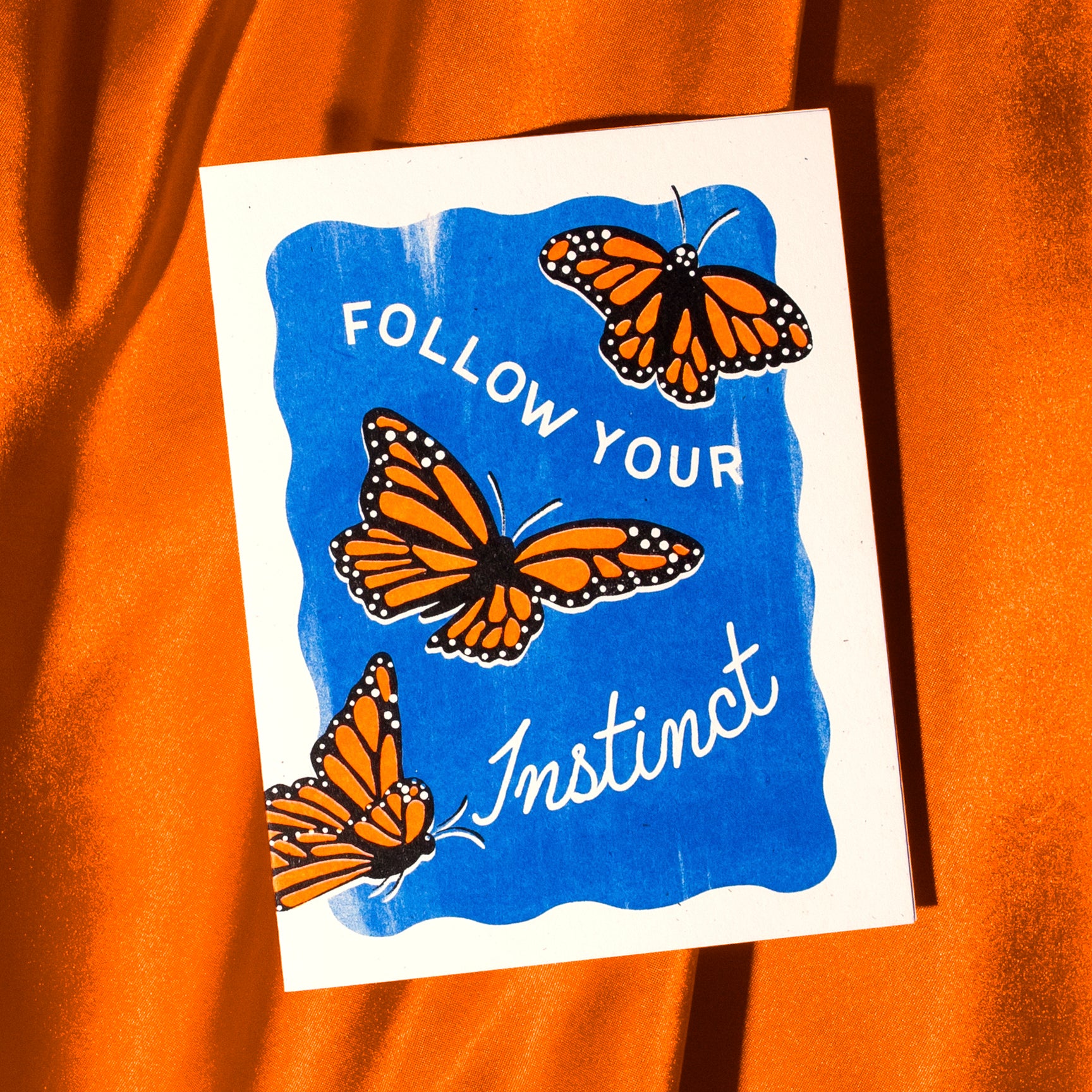 Follow Your Instinct Butterflies - Risograph Card