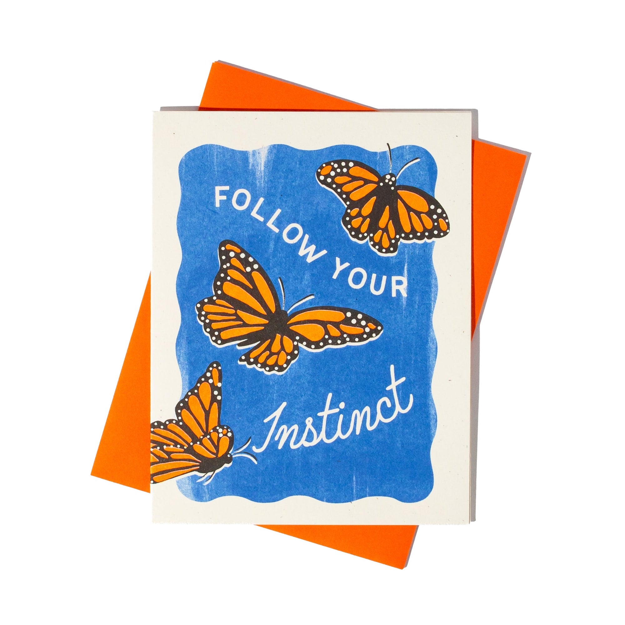 Follow Your Instinct Butterflies - Risograph Card