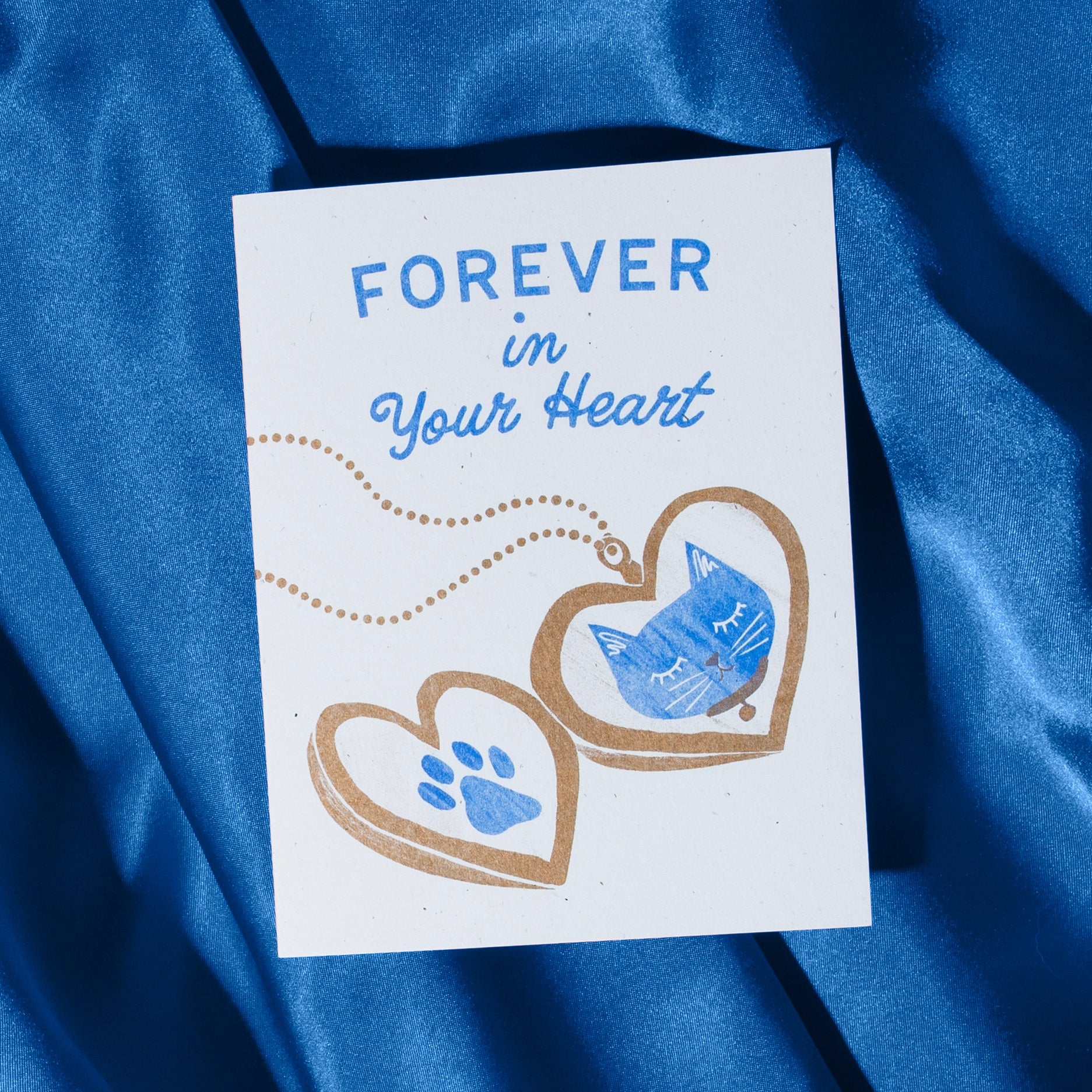 Forever In Your Heart Cat - Risograph Card