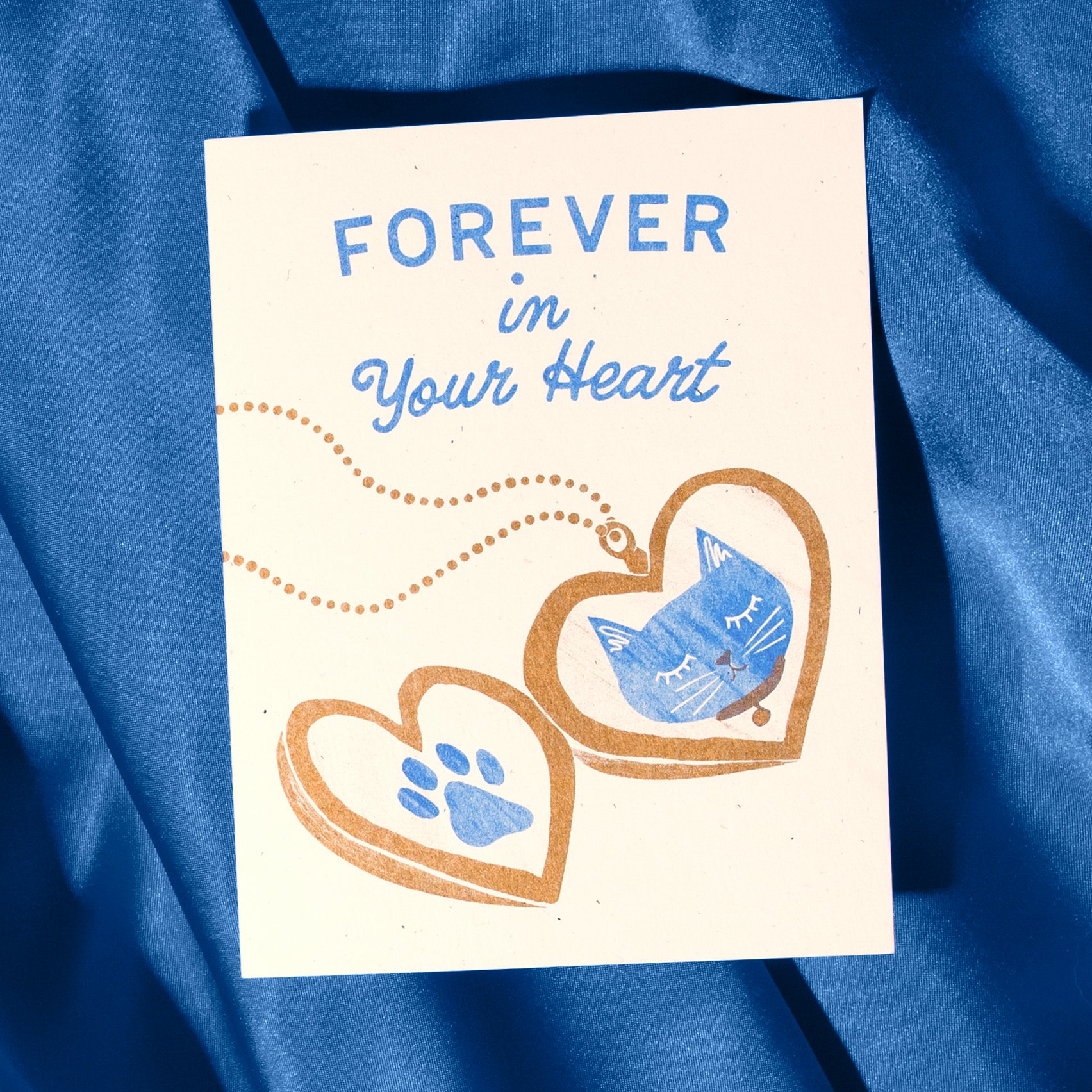 Forever In Your Heart Cat - Risograph Card