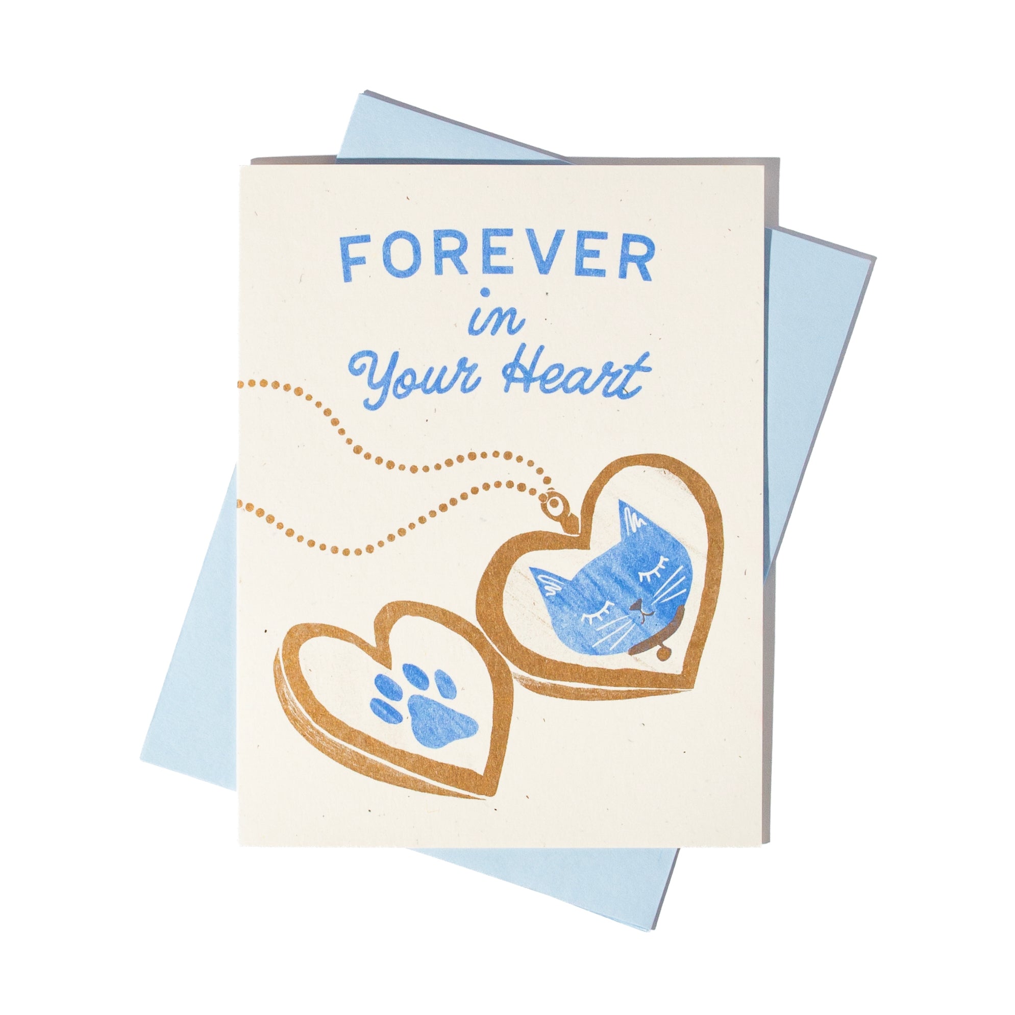Forever In Your Heart Cat - Risograph Card