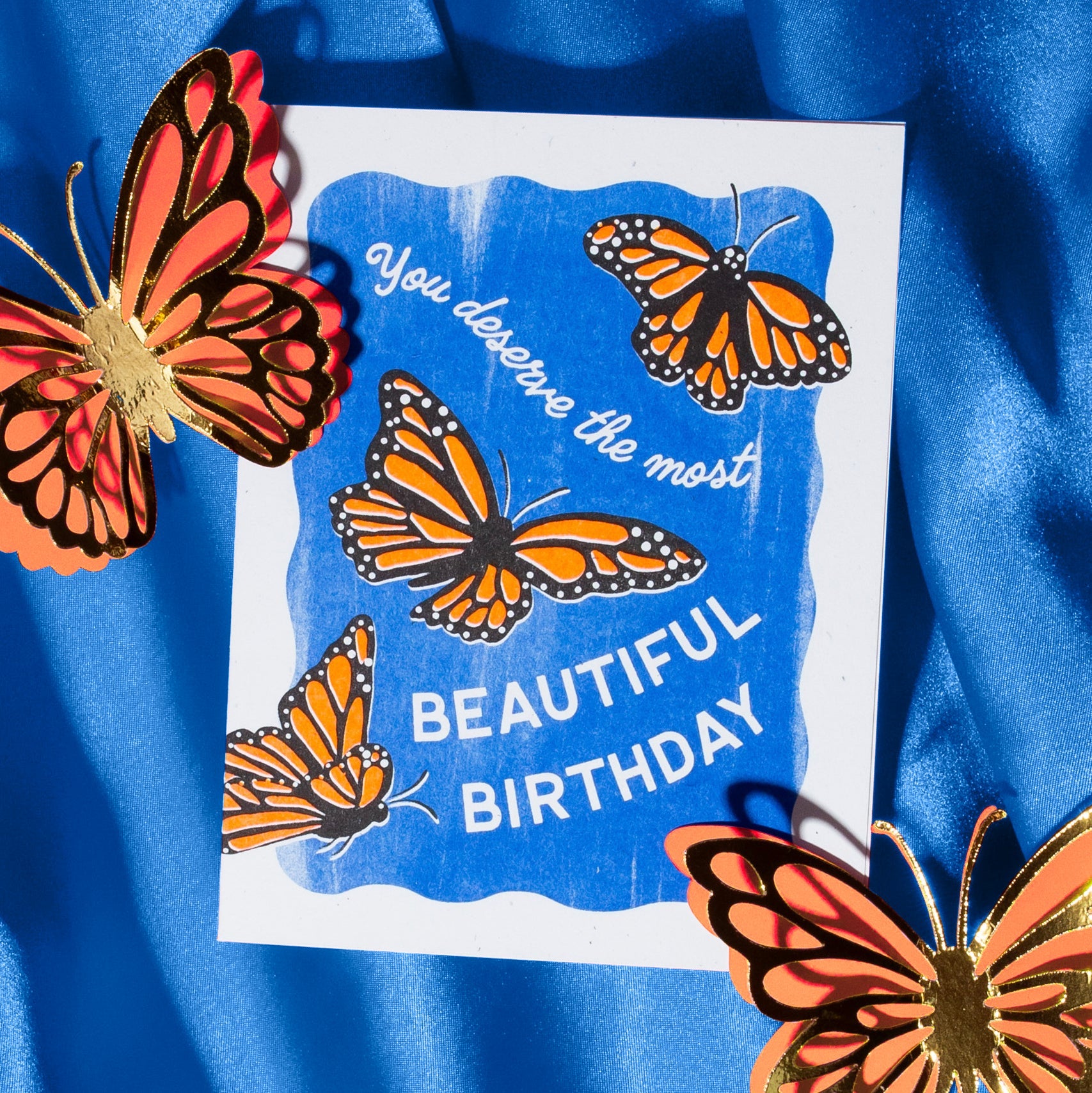 Beautiful Birthday Butterflies - Risograph Card