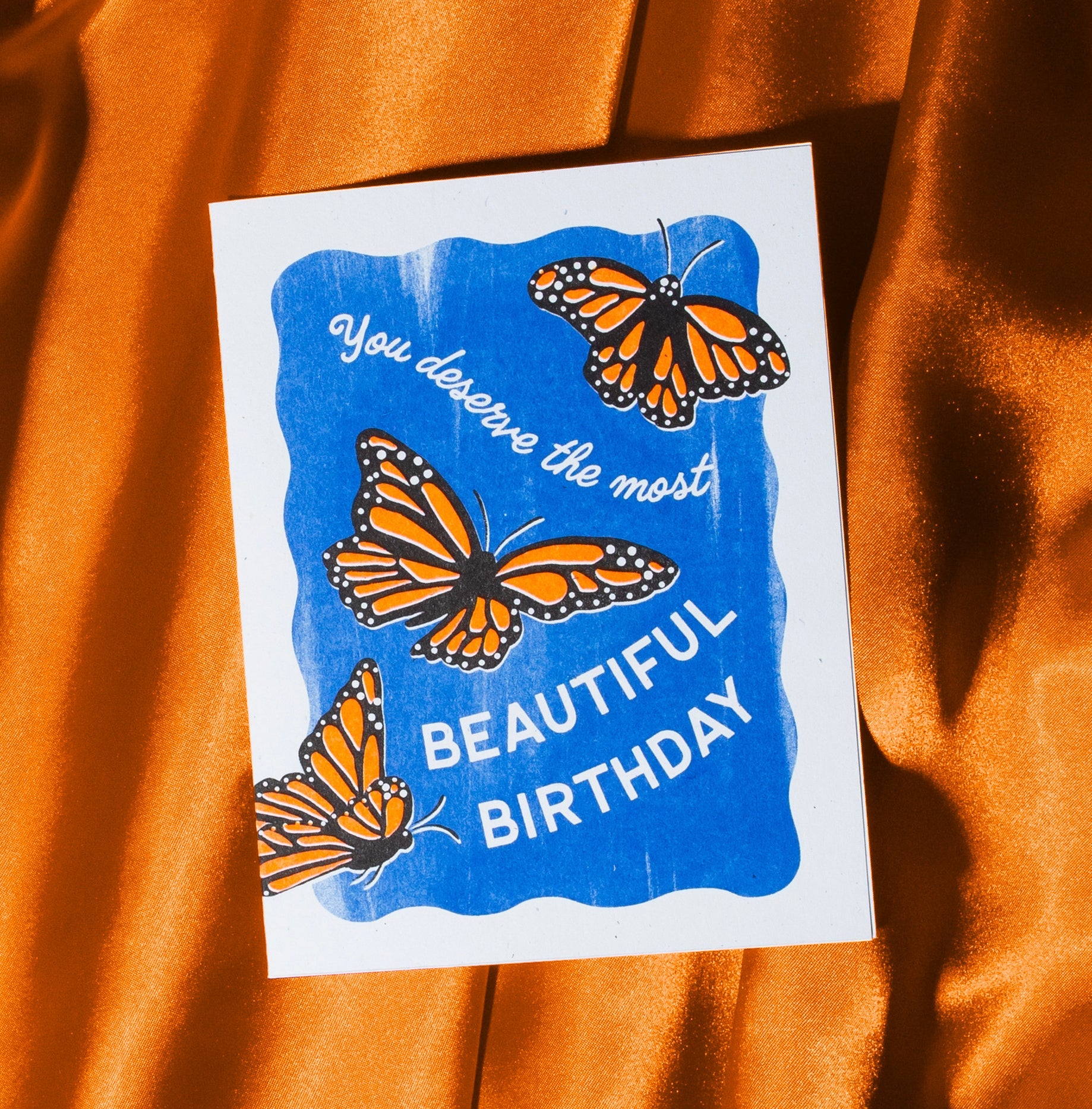 Beautiful Birthday Butterflies - Risograph Card
