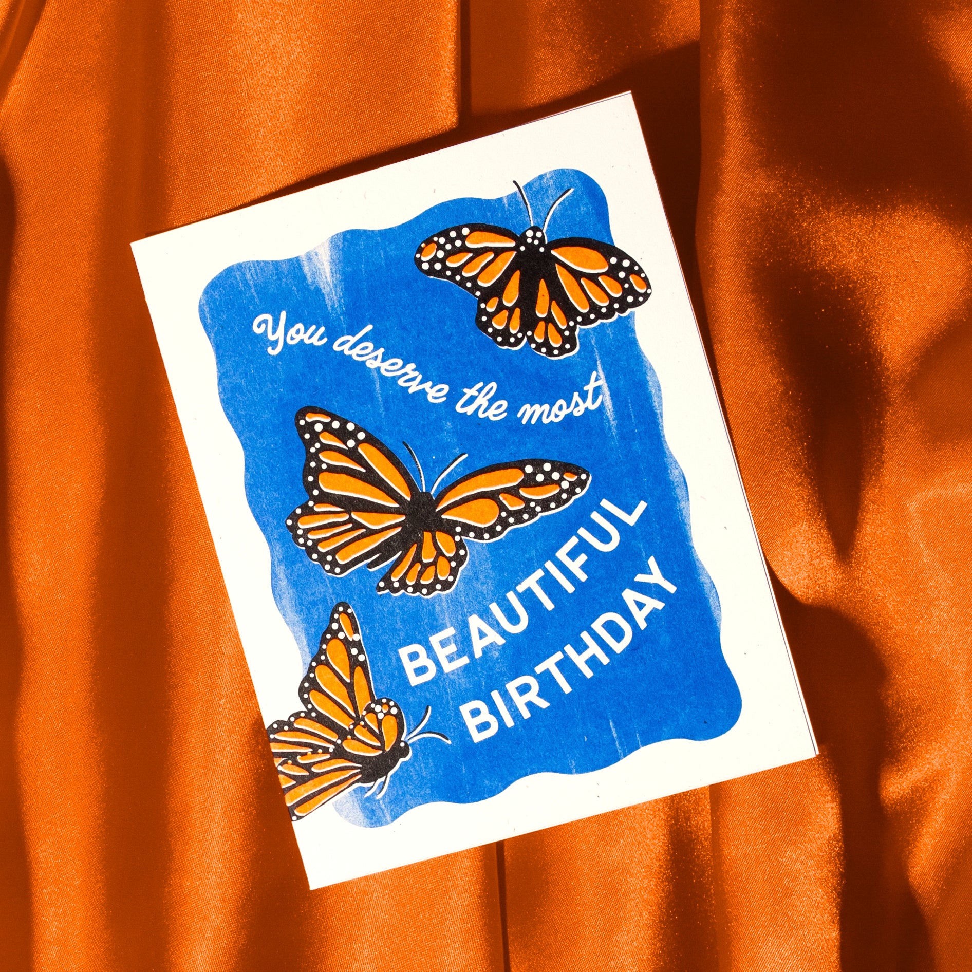 Beautiful Birthday Butterflies - Risograph Card
