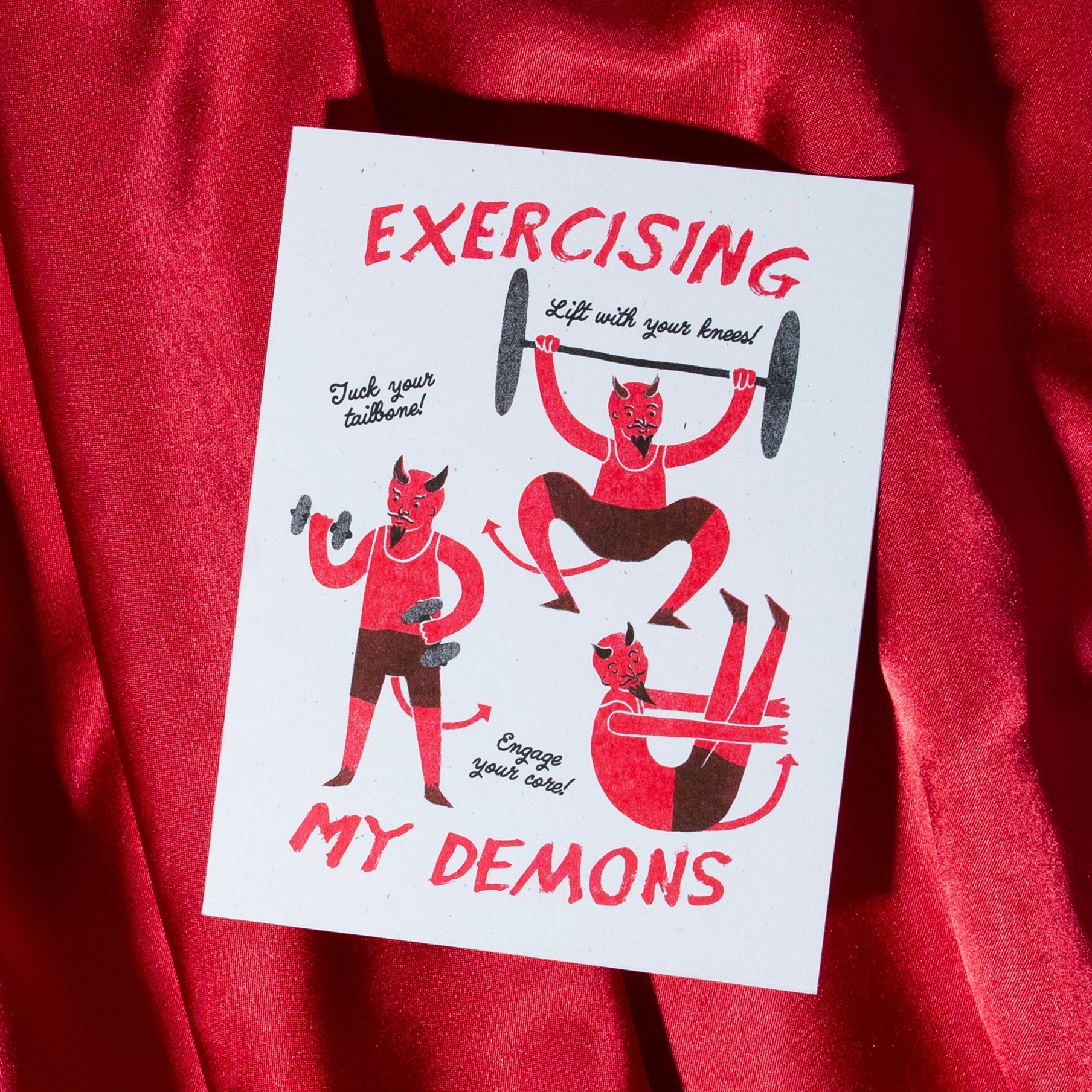 Exercising My Demons - Risograph Card