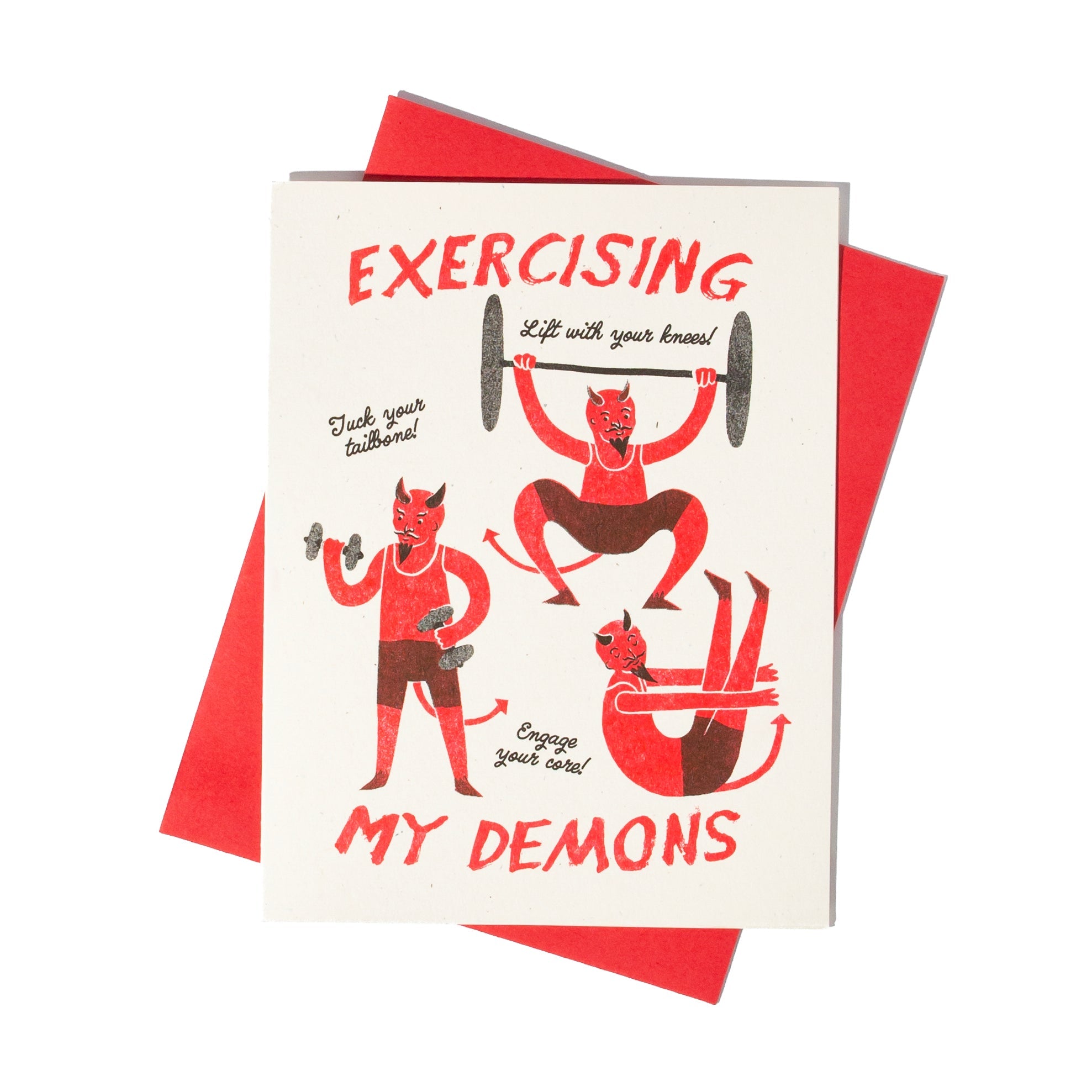 Exercising My Demons - Risograph Card