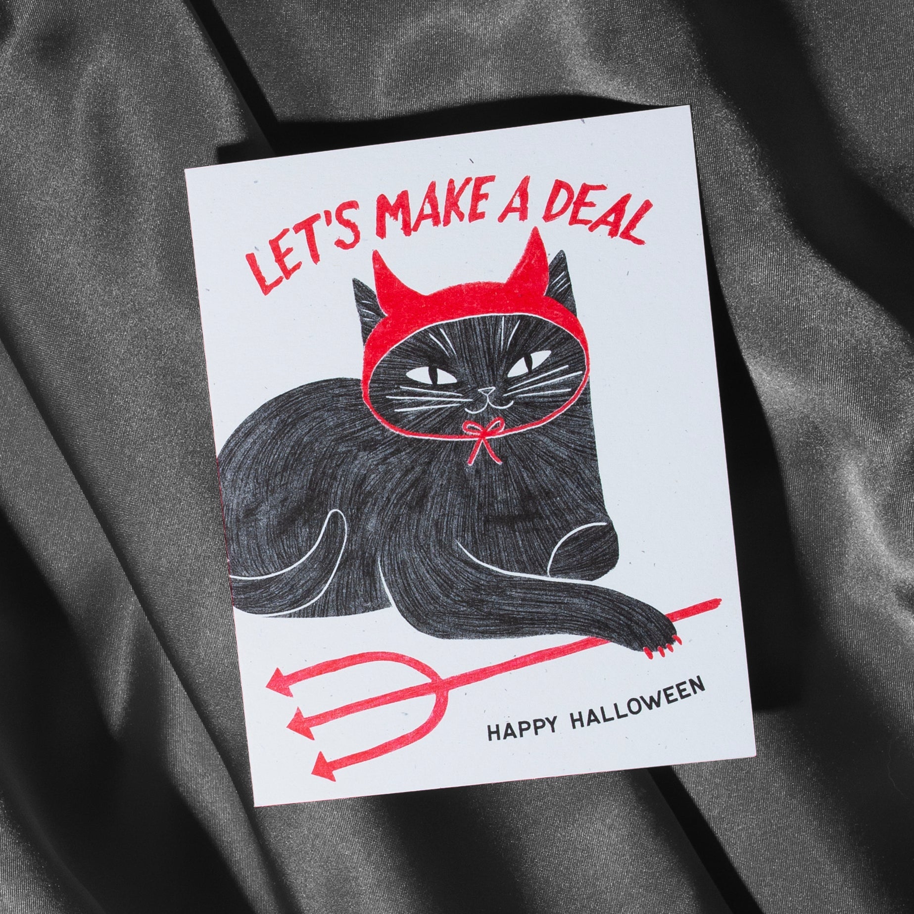 Devil Cat - Risograph Card