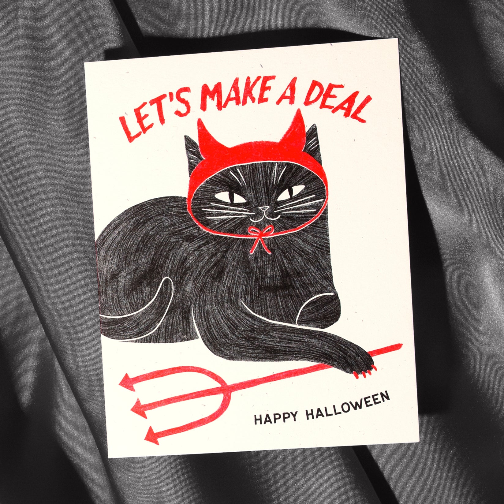 Devil Cat - Risograph Card