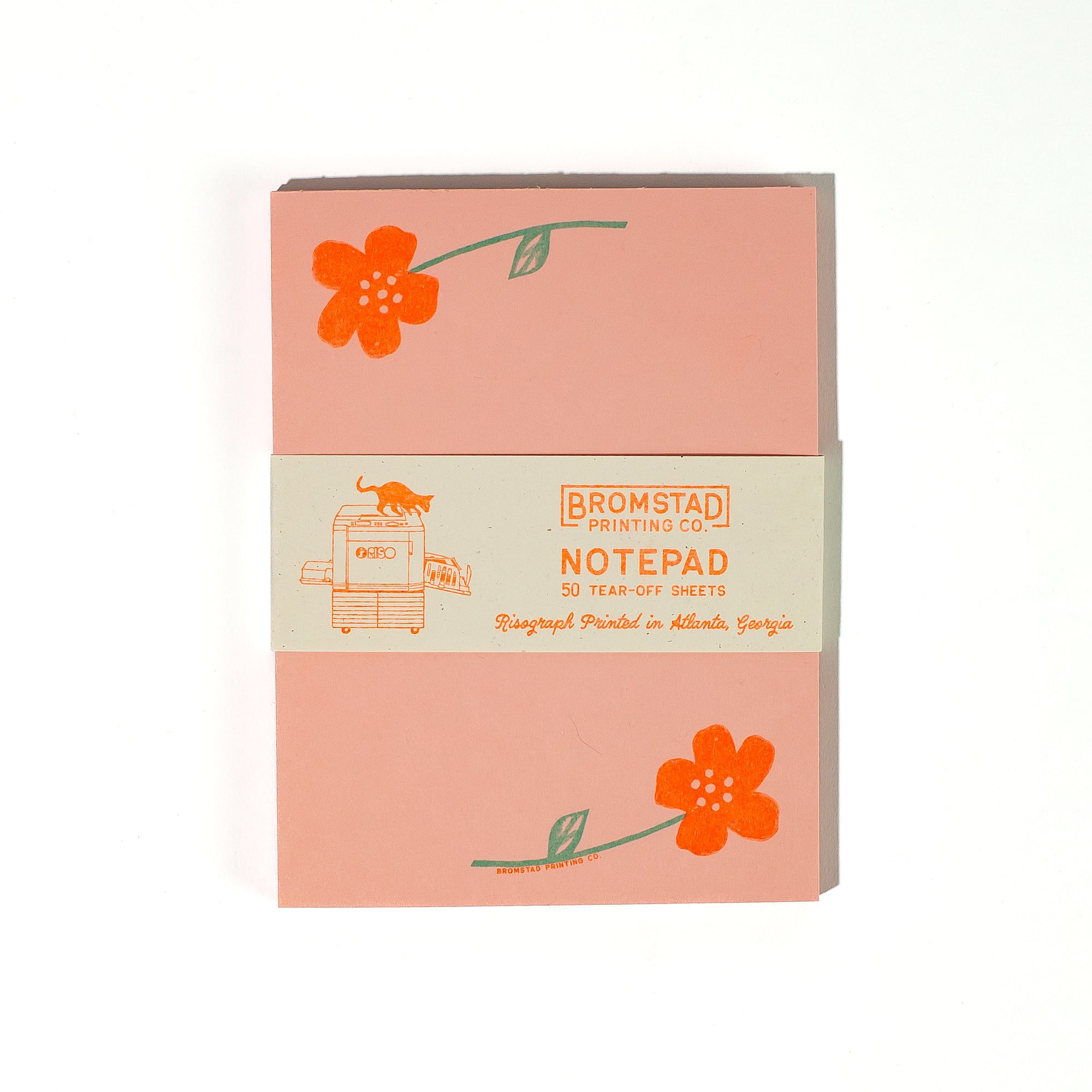 Flower Pair - Risograph A2 Notepad