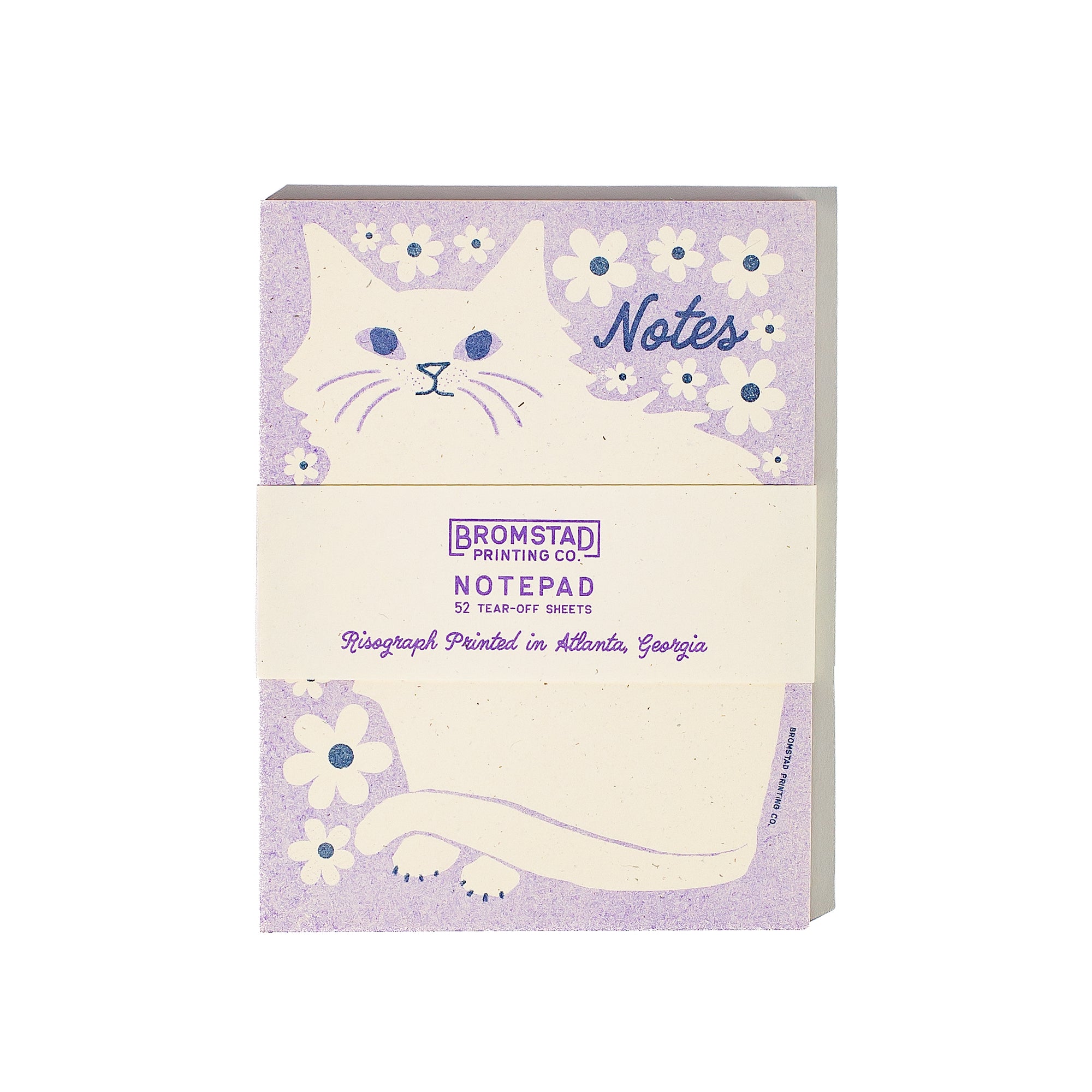 Negative Space Floral Cat - Risograph A2 Notepad