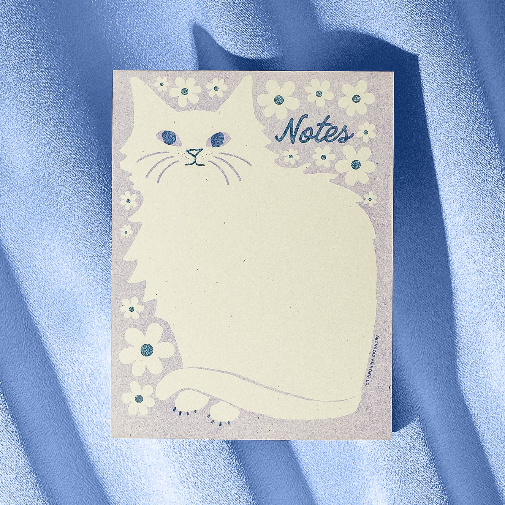 Negative Space Floral Cat - Risograph A2 Notepad