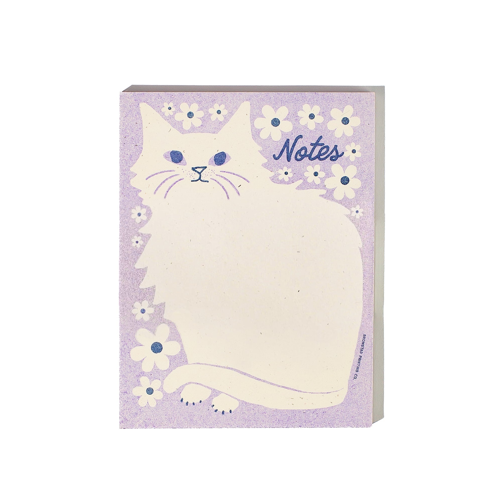 Negative Space Floral Cat - Risograph A2 Notepad