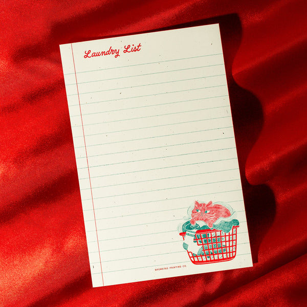 Laundry List - Large Risograph Notepad – Bromstad Printing Co.