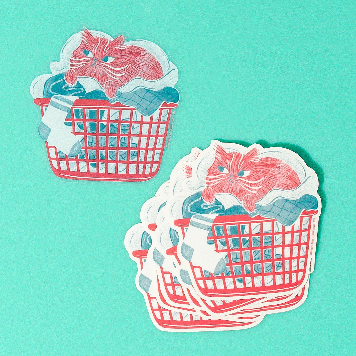 Laundry Cat Clear Sticker
