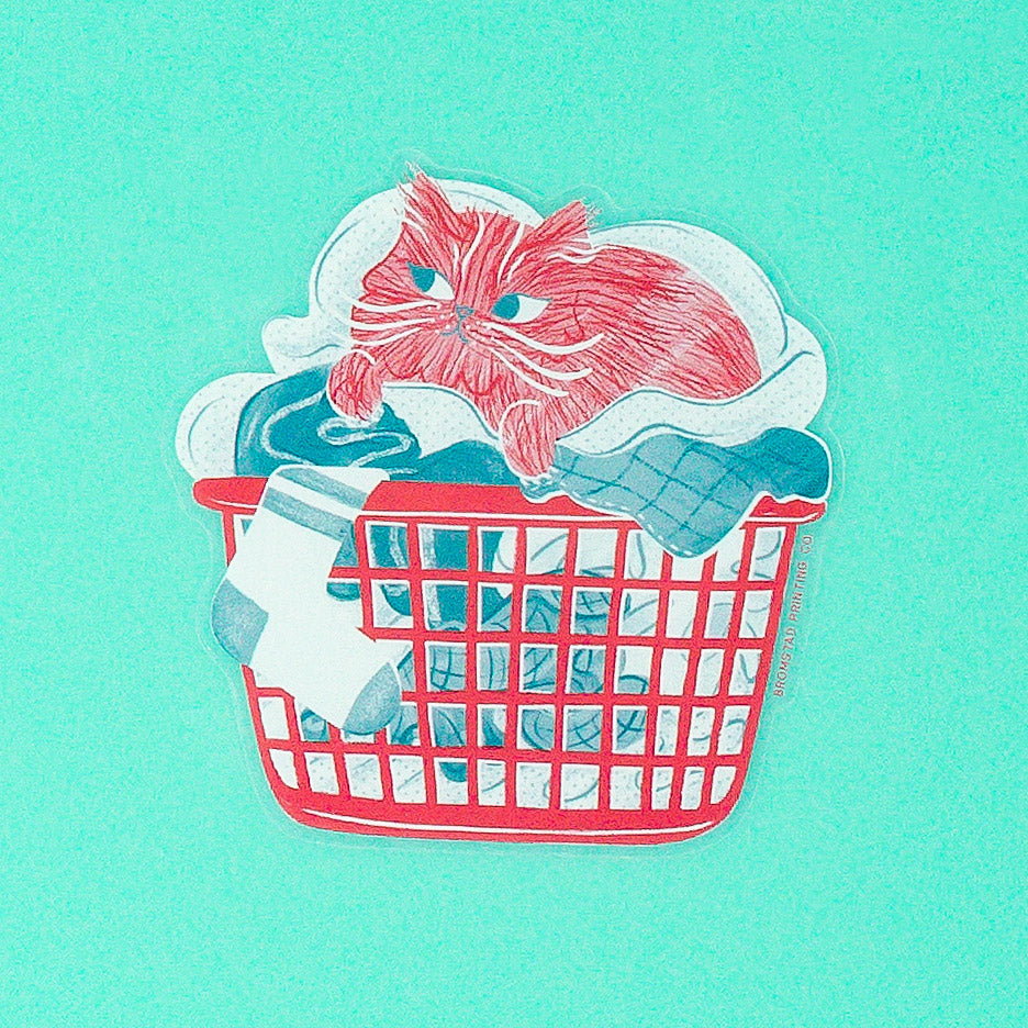 Laundry Cat Clear Sticker