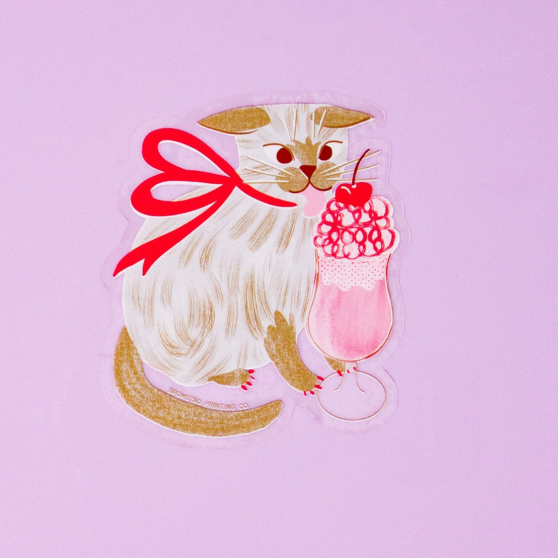 Milkshake Cat - Clear Sticker
